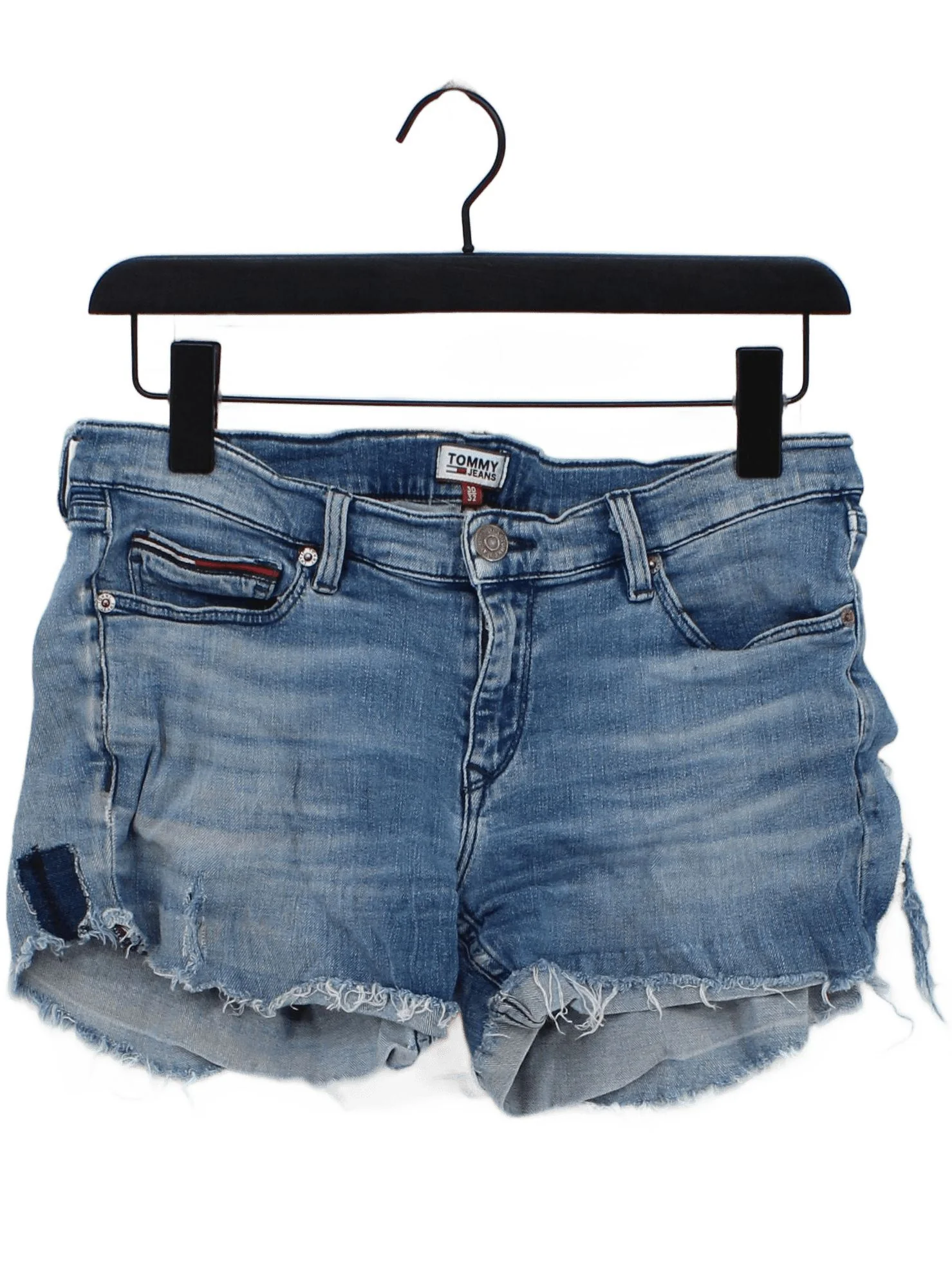 Tommy Jeans Women's Shorts W 30 in Blue 100% Cotton Cut-Off