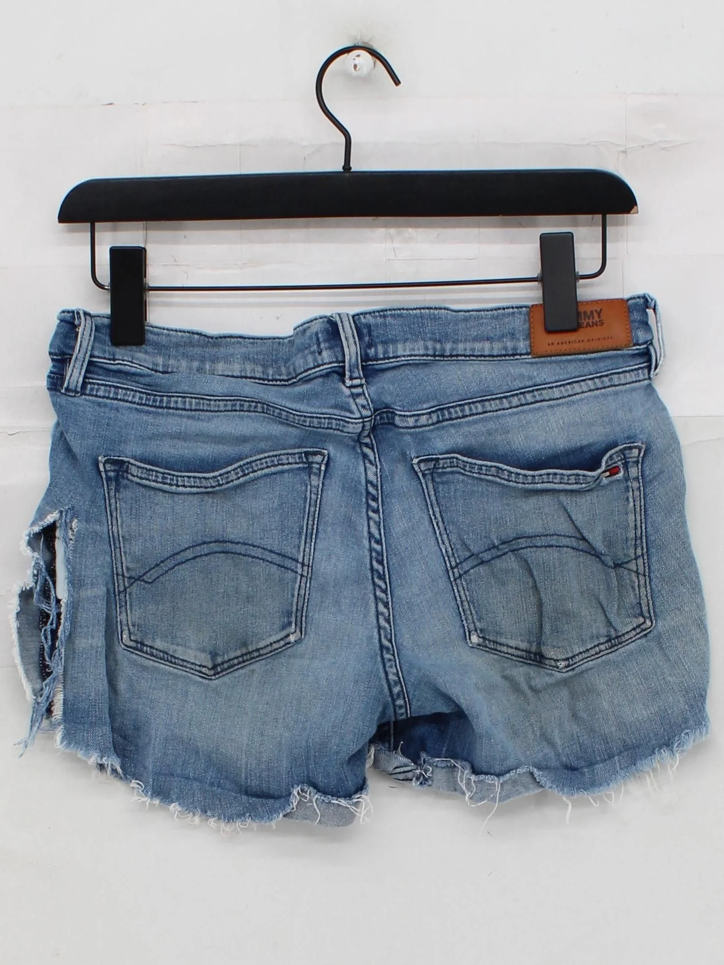 Tommy Jeans Women's Shorts W 30 in Blue 100% Cotton Cut-Off - Image 2