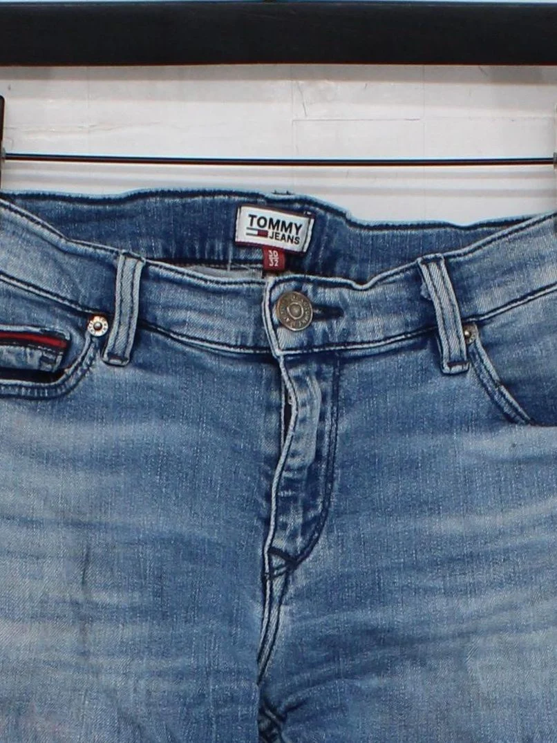 Tommy Jeans Women's Shorts W 30 in Blue 100% Cotton Cut-Off - Image 3