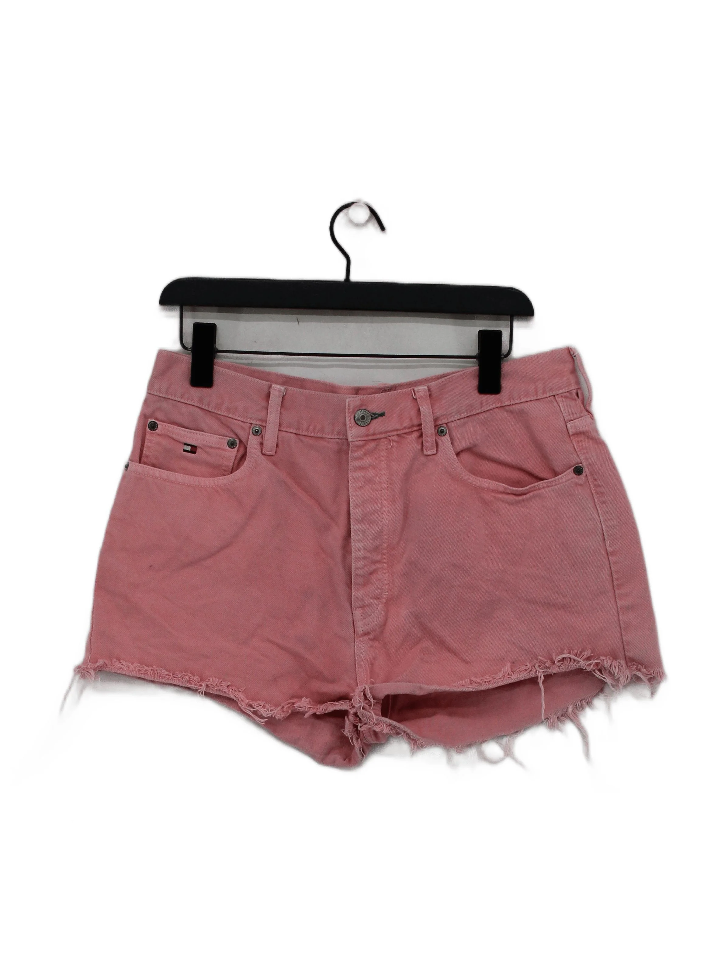 Tommy Jeans Women's Shorts W 31 in Pink 100% Cotton Cut-Off