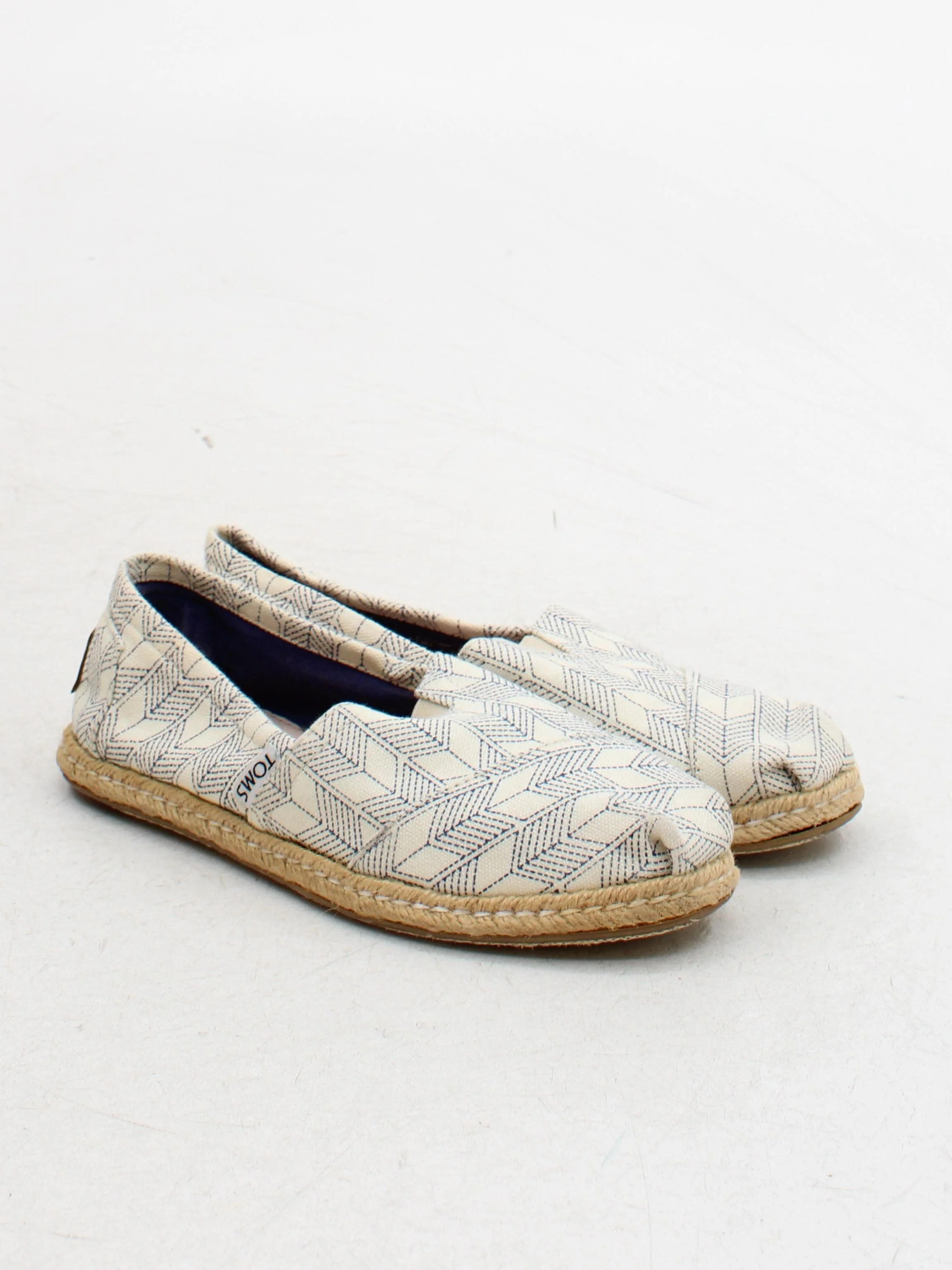 Toms Women's Flat Shoes UK 4 Cream Geometric 100% Other Loafer - Image 4