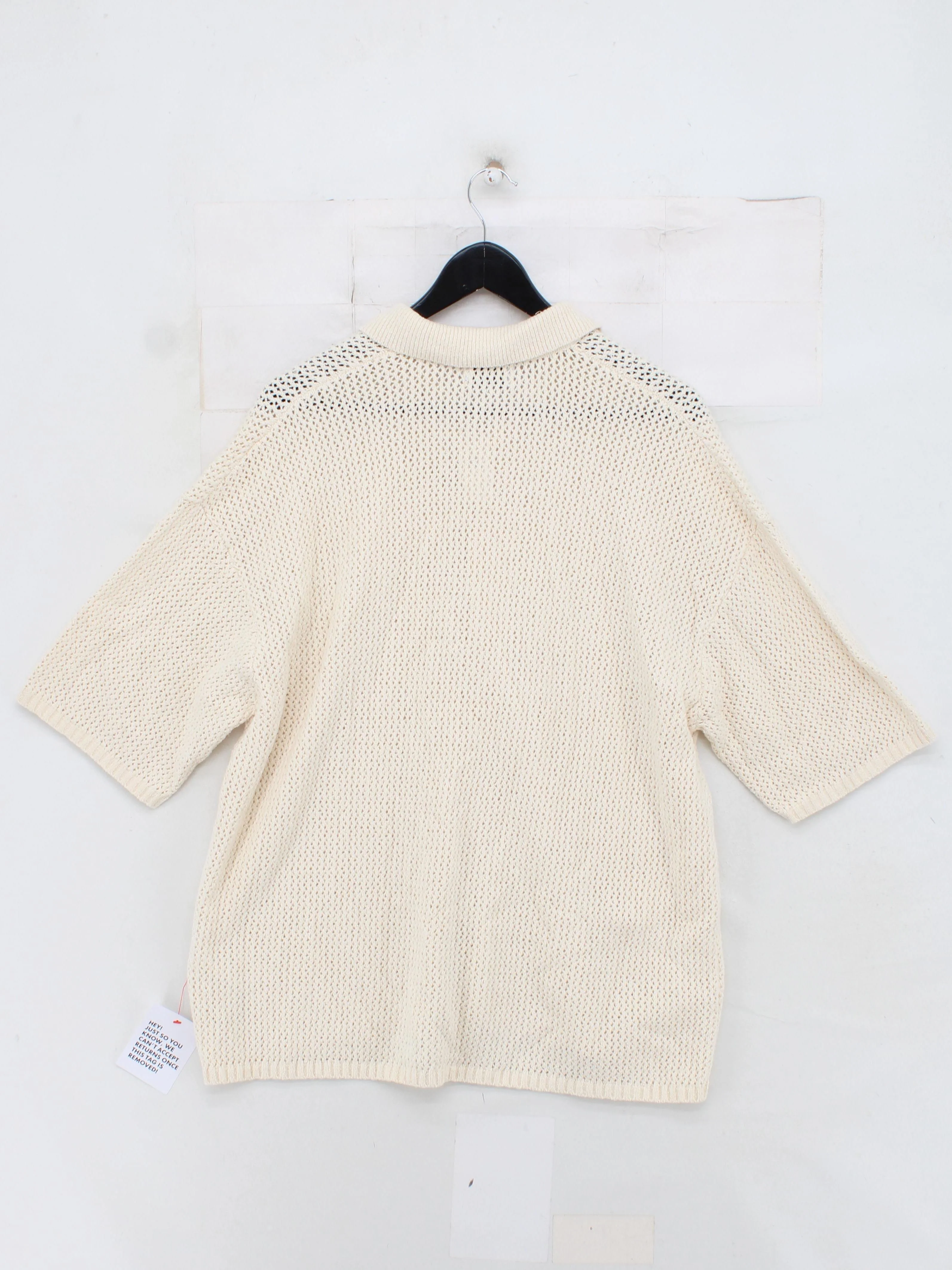 Topman Men's Cardigan L Cream Cotton with Nylon Collared Cardigan New with tags - Image 2