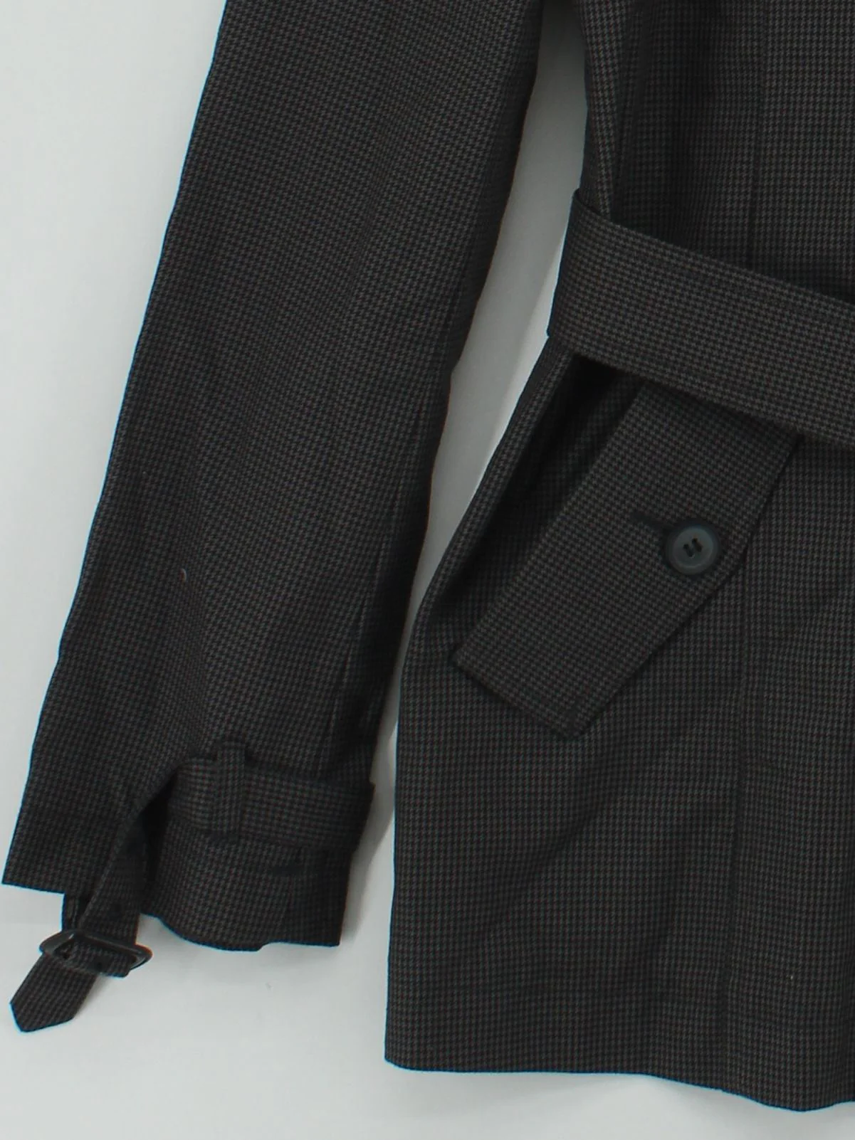 Topman Men's Coat M Black Striped Polyester with Viscose Trench Coat - Image 4