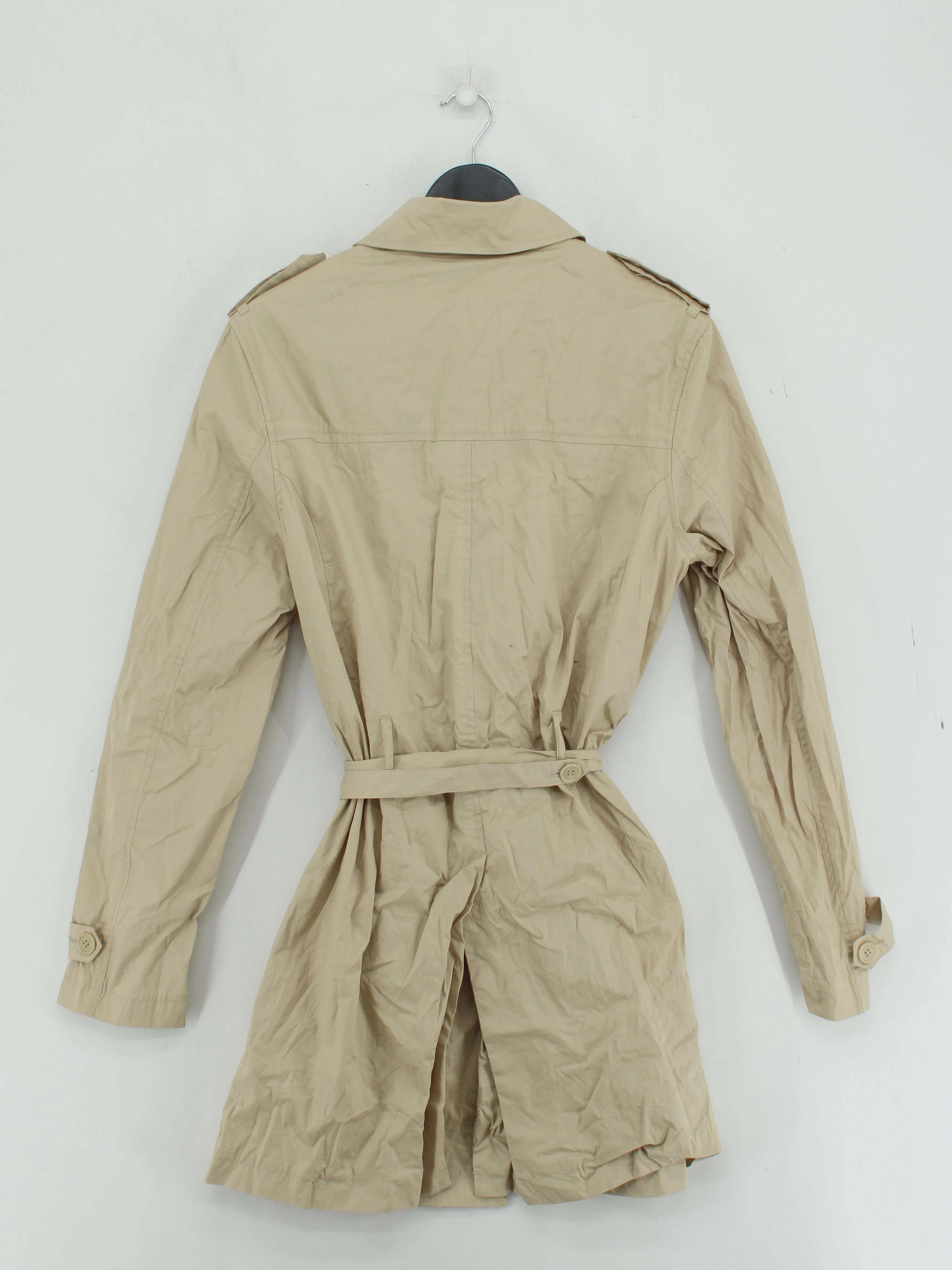 Topman Men's Coat M Tan Cotton with Polyester, Cotton Trench Coat - Image 2