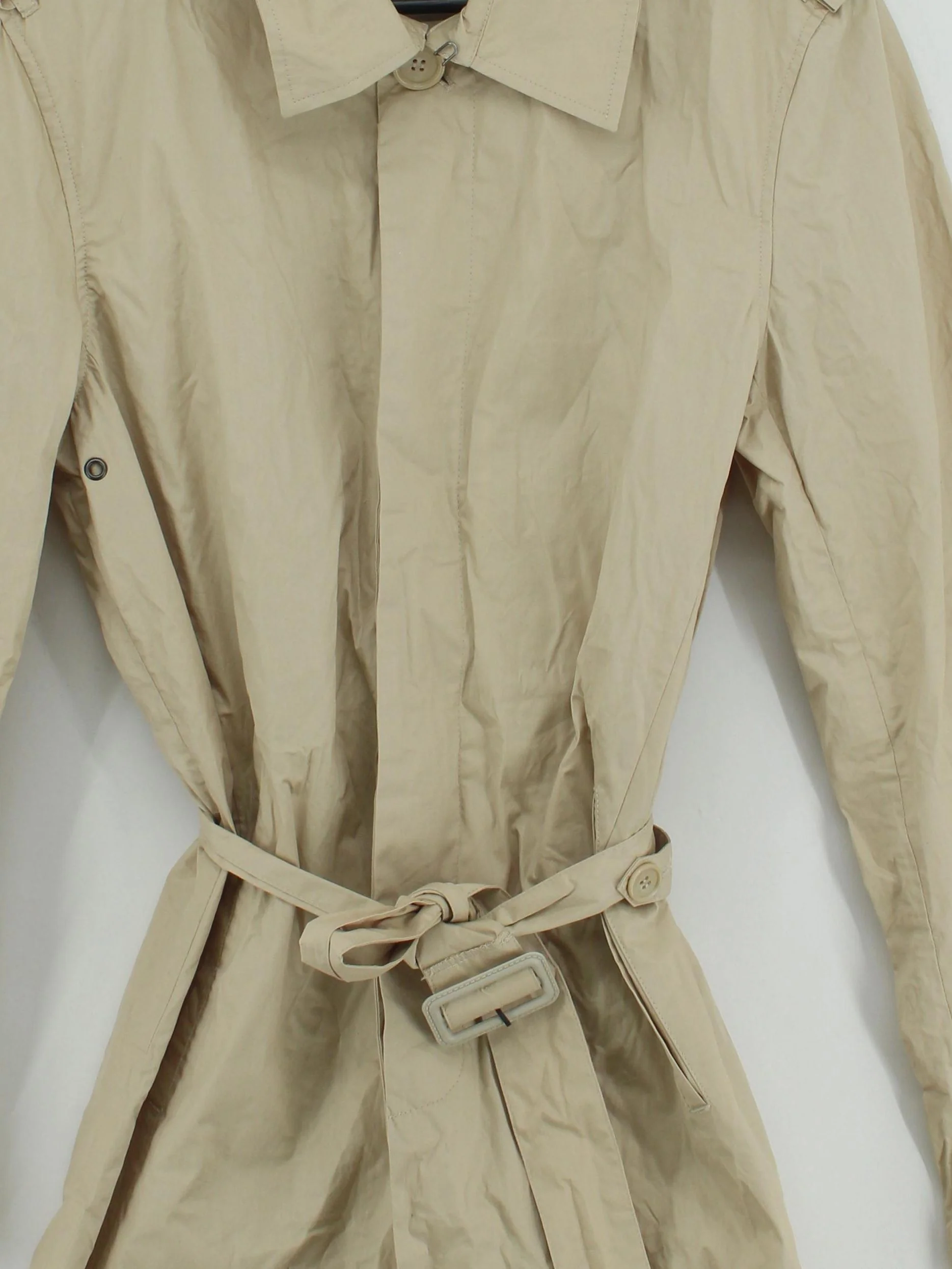 Topman Men's Coat M Tan Cotton with Polyester, Cotton Trench Coat - Image 3