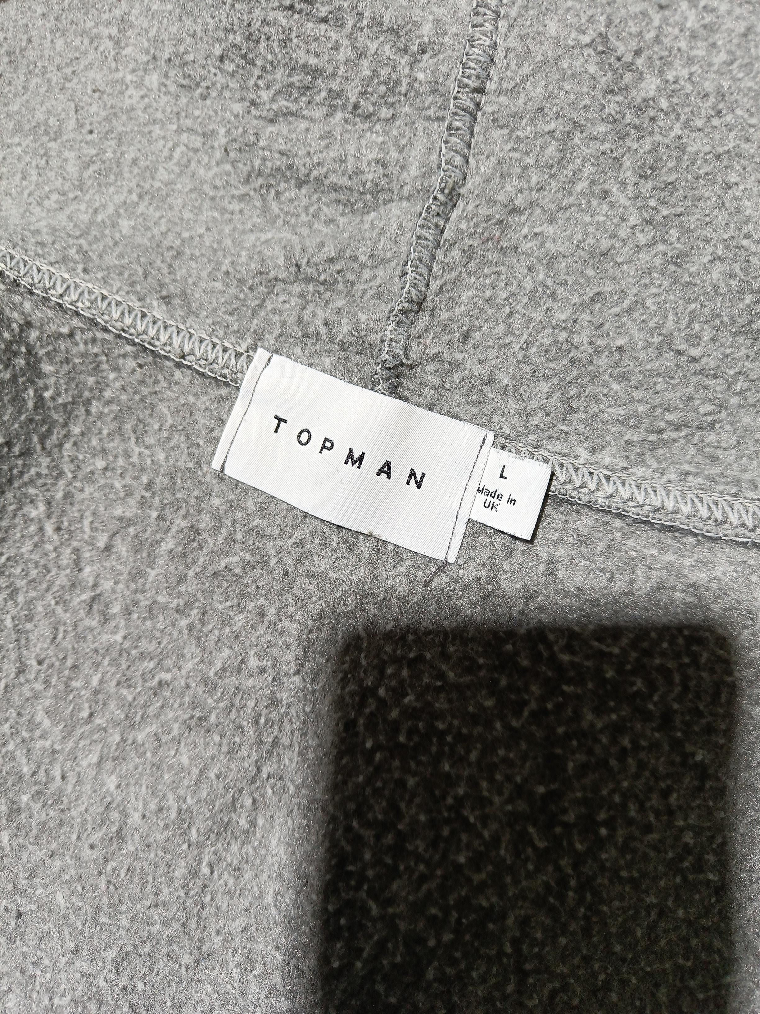 Topman Men's Hoodie L Grey Cotton with Polyester, Elastane Pullover - Image 6