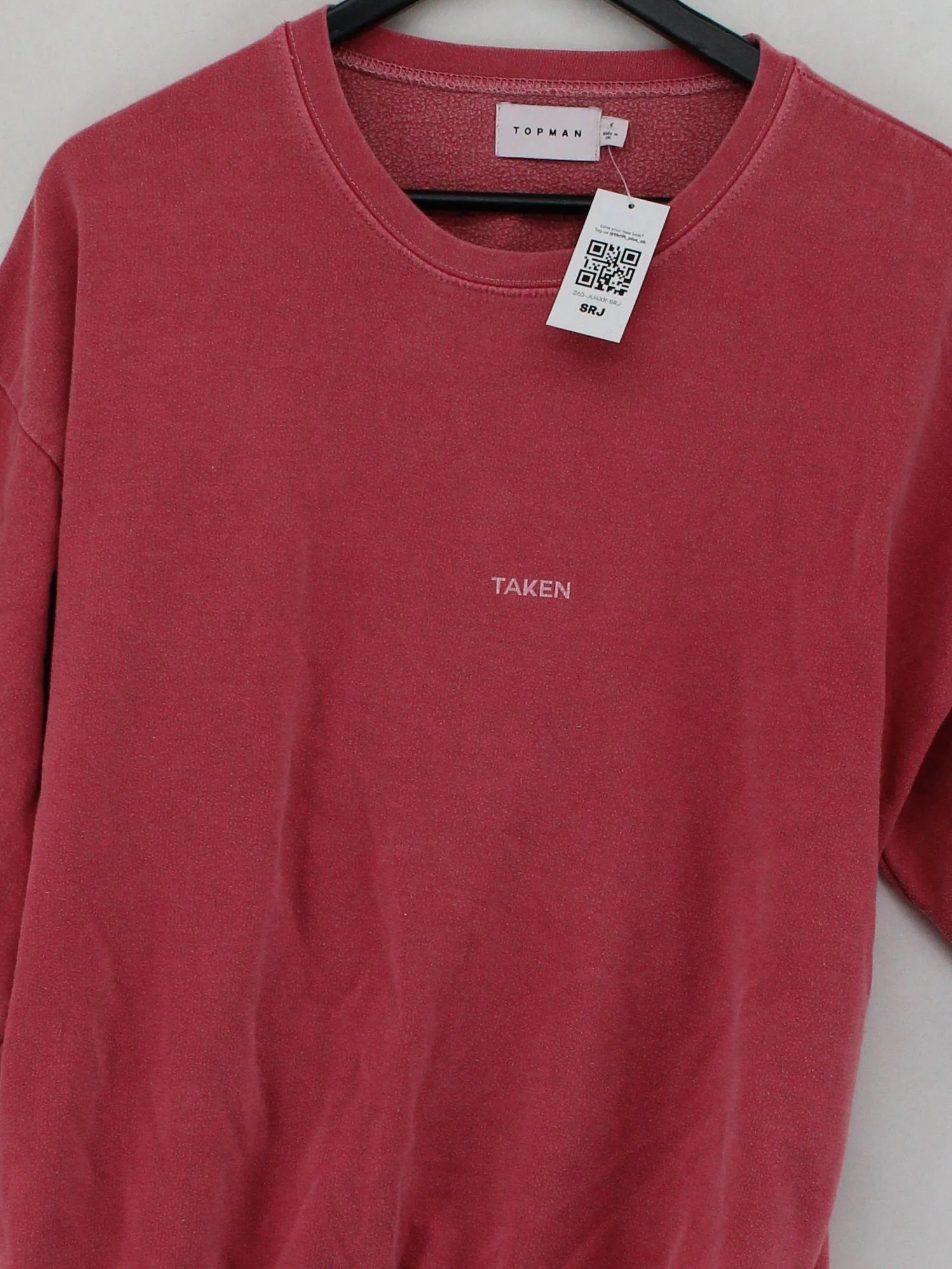 Topman Men's Hoodie S Red Polyester with Cotton, Elastane Pullover - Image 3