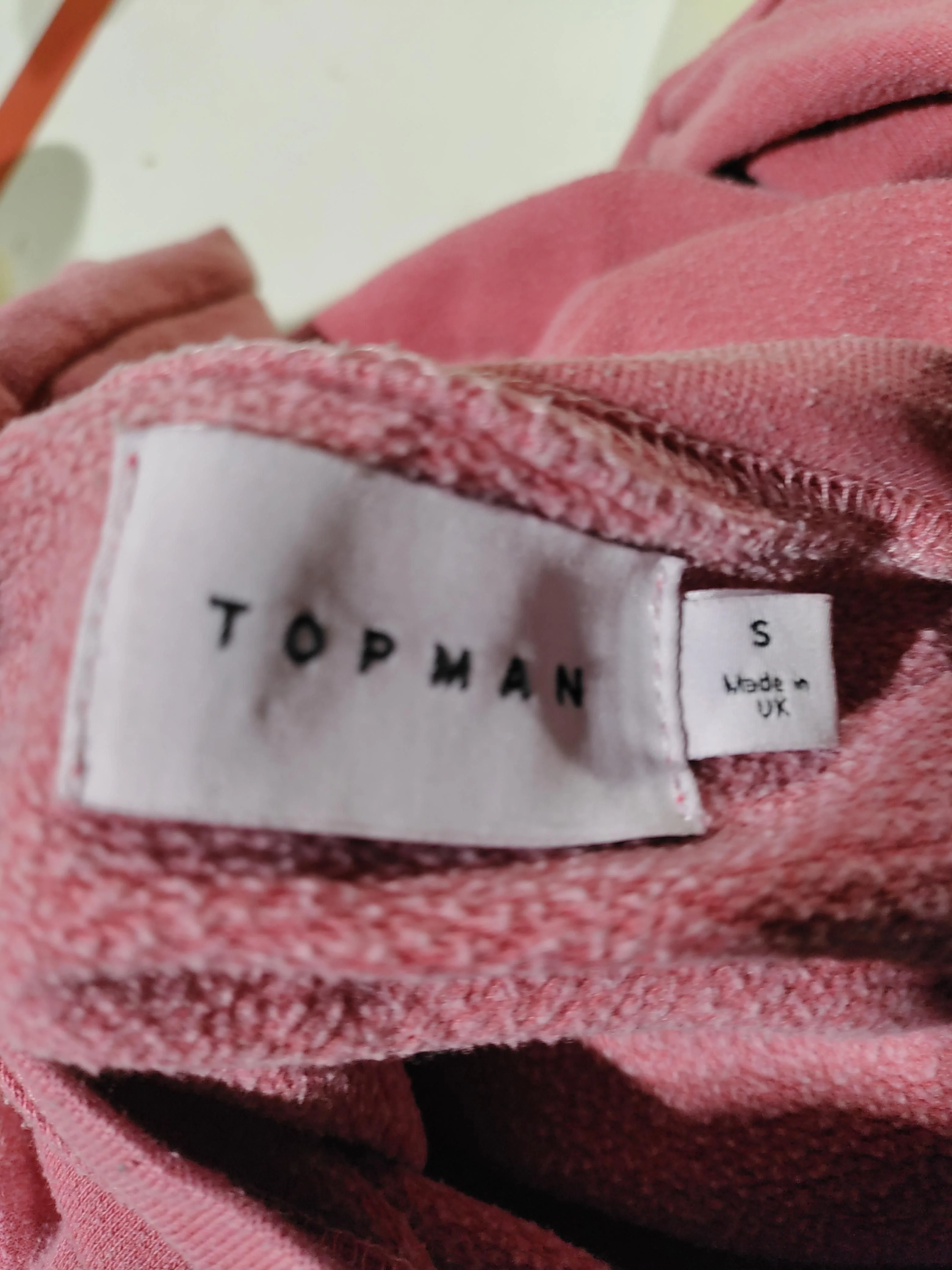 Topman Men's Hoodie S Red Polyester with Cotton, Elastane Pullover - Image 6