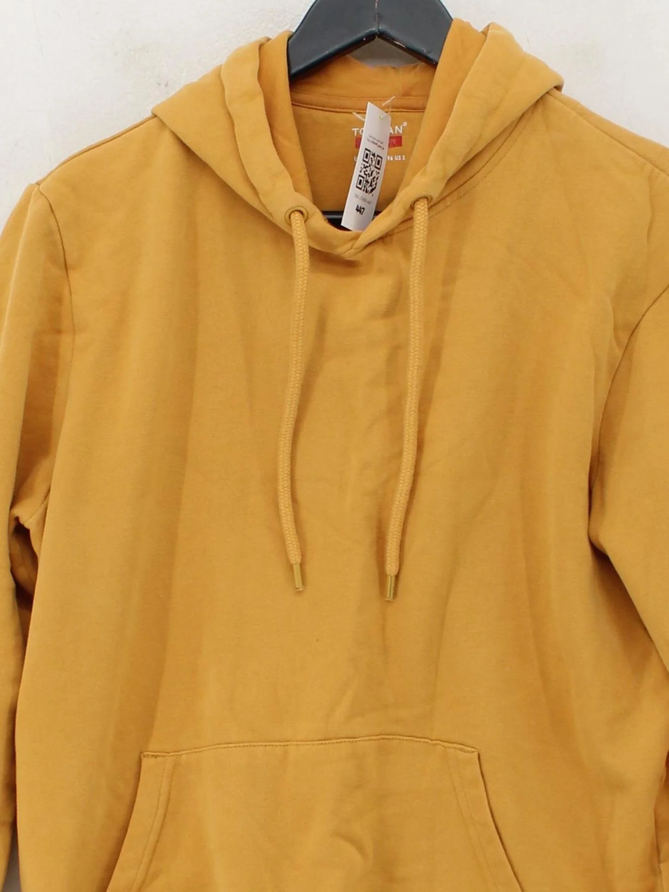Topman Men's Hoodie S Yellow Cotton with Polyester Pullover - Image 3