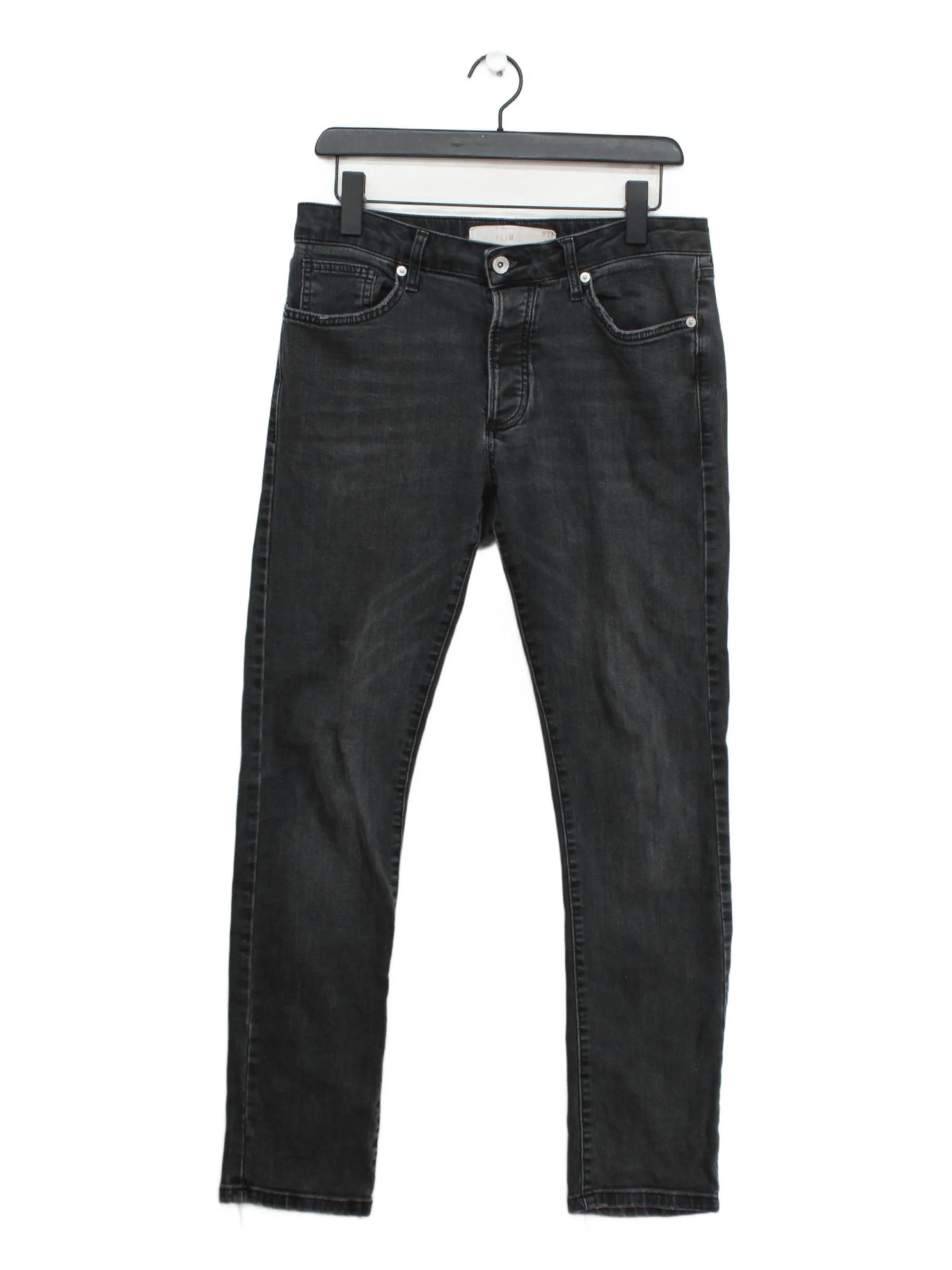 Topman Men's Jeans W 32 in Black Cotton with Elastane Skinny