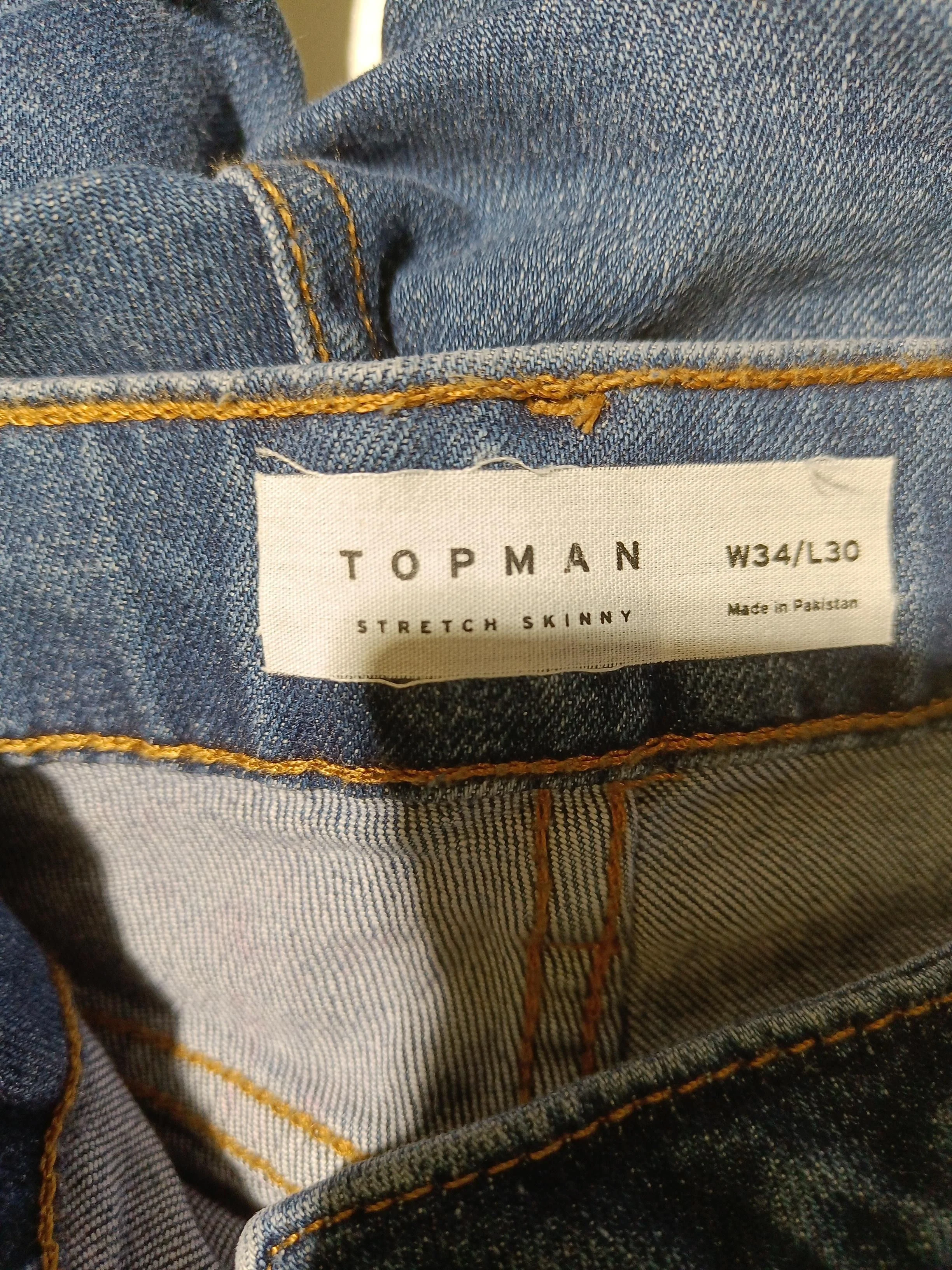 Topman Men's Jeans W 34 in; L 30 in Blue Cotton with Elastane Skinny - Image 5