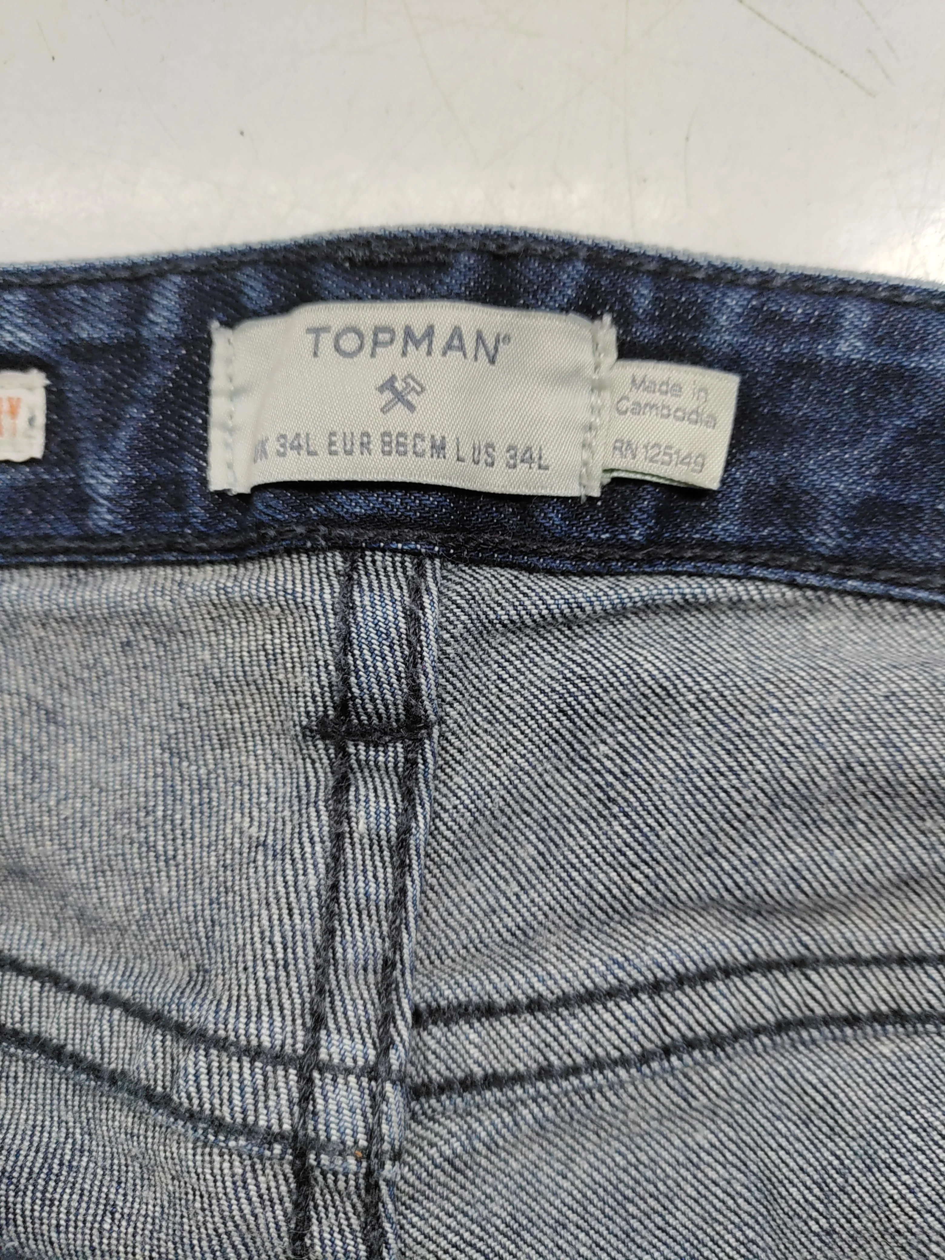 Topman Men's Jeans W 34 in; L 34 in Blue Cotton with Elastane Skinny - Image 6