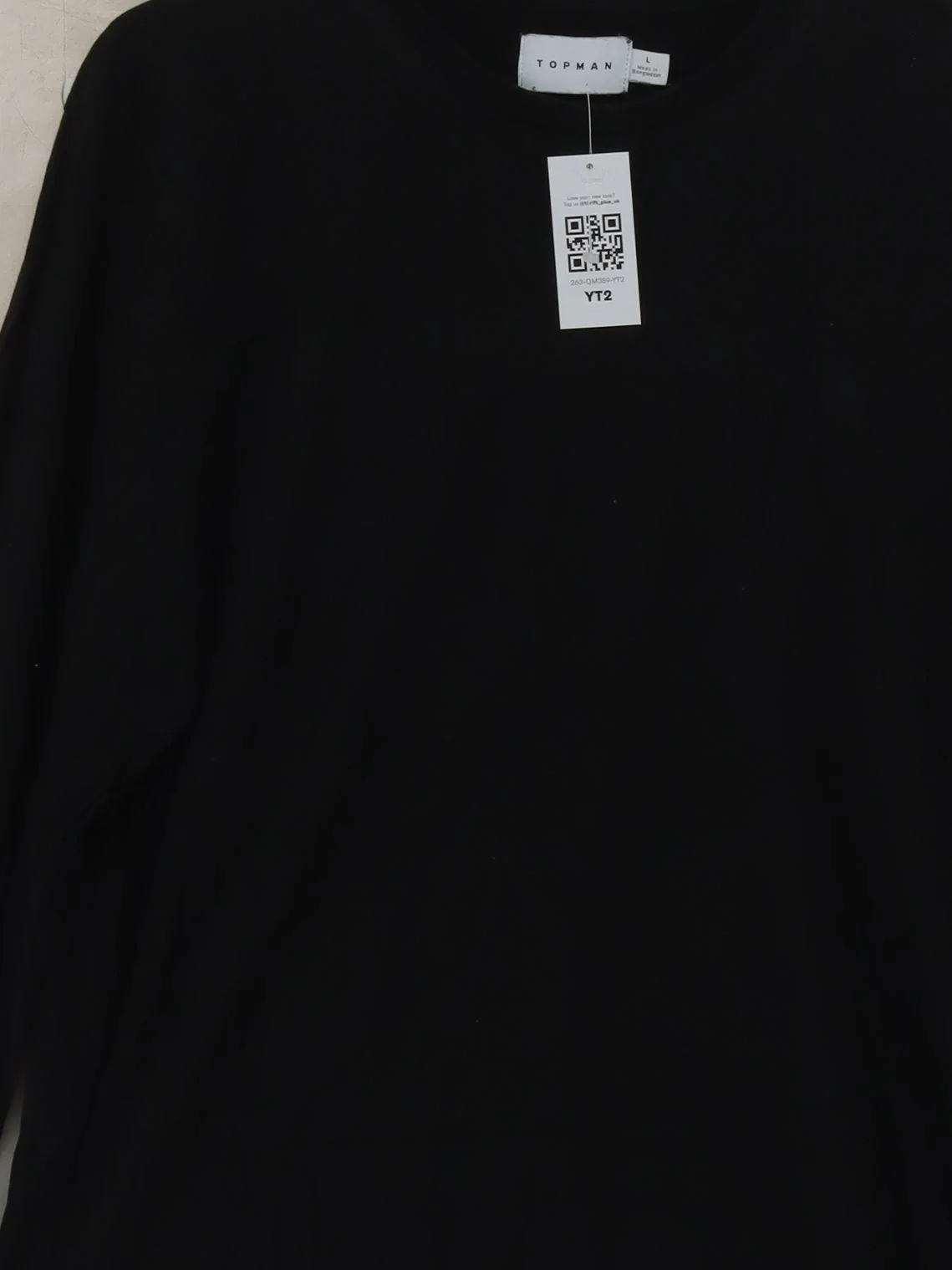 Topman Men's Jumper L Black 100% Wool Crew Neck Pullover - Image 3