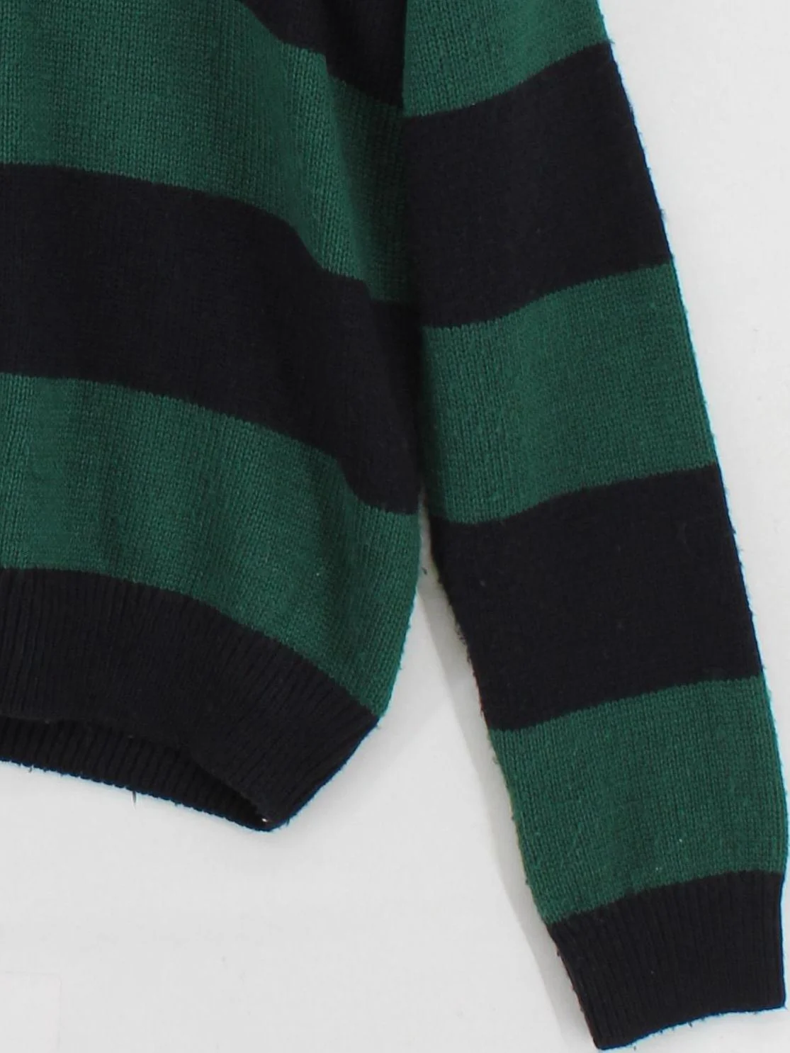 Topman Men's Jumper L Green Striped 100% Acrylic Round Neck Pullover - Image 4
