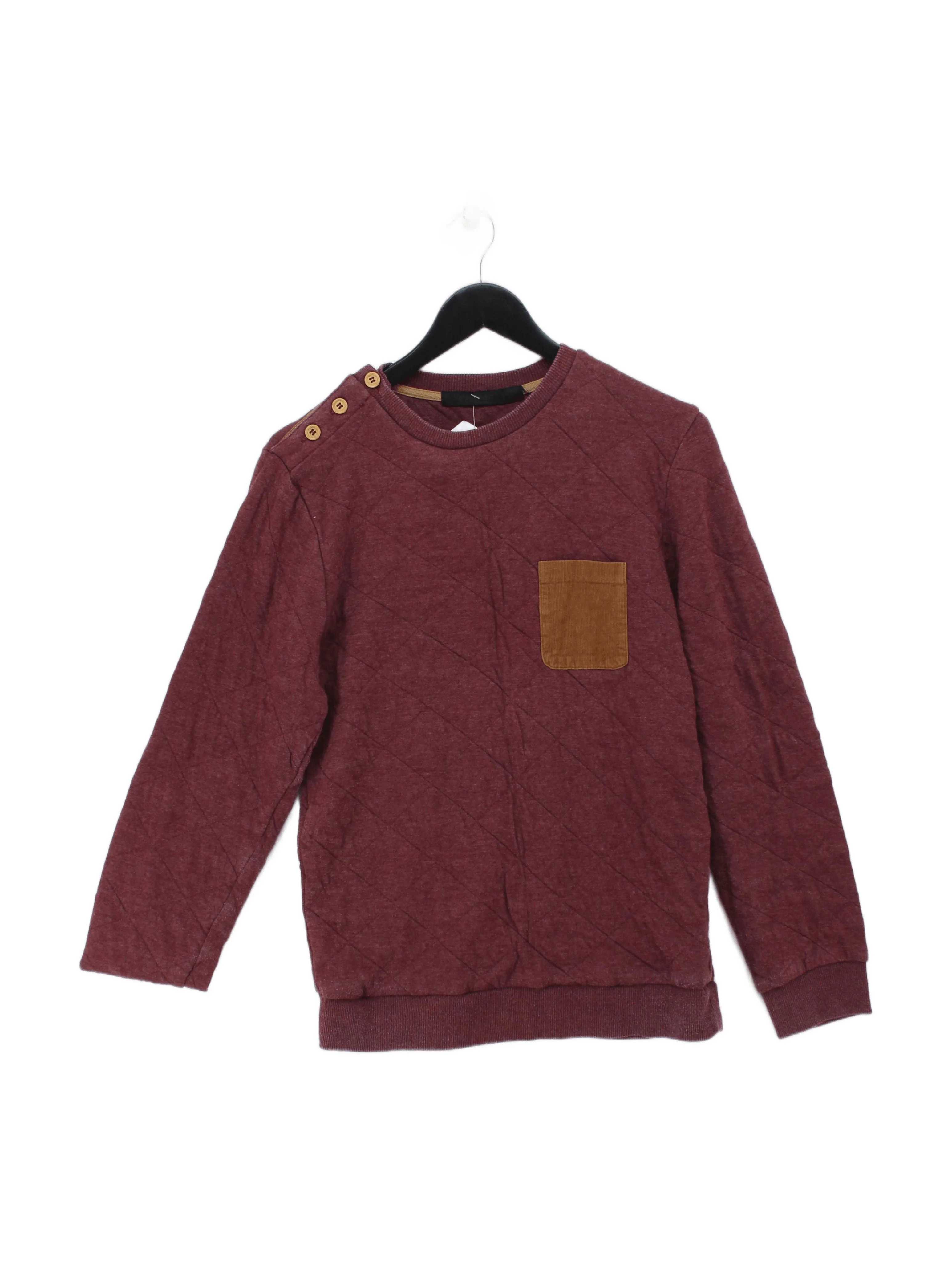 Topman Men's Jumper M Red 100% Cotton Round Neck Pullover