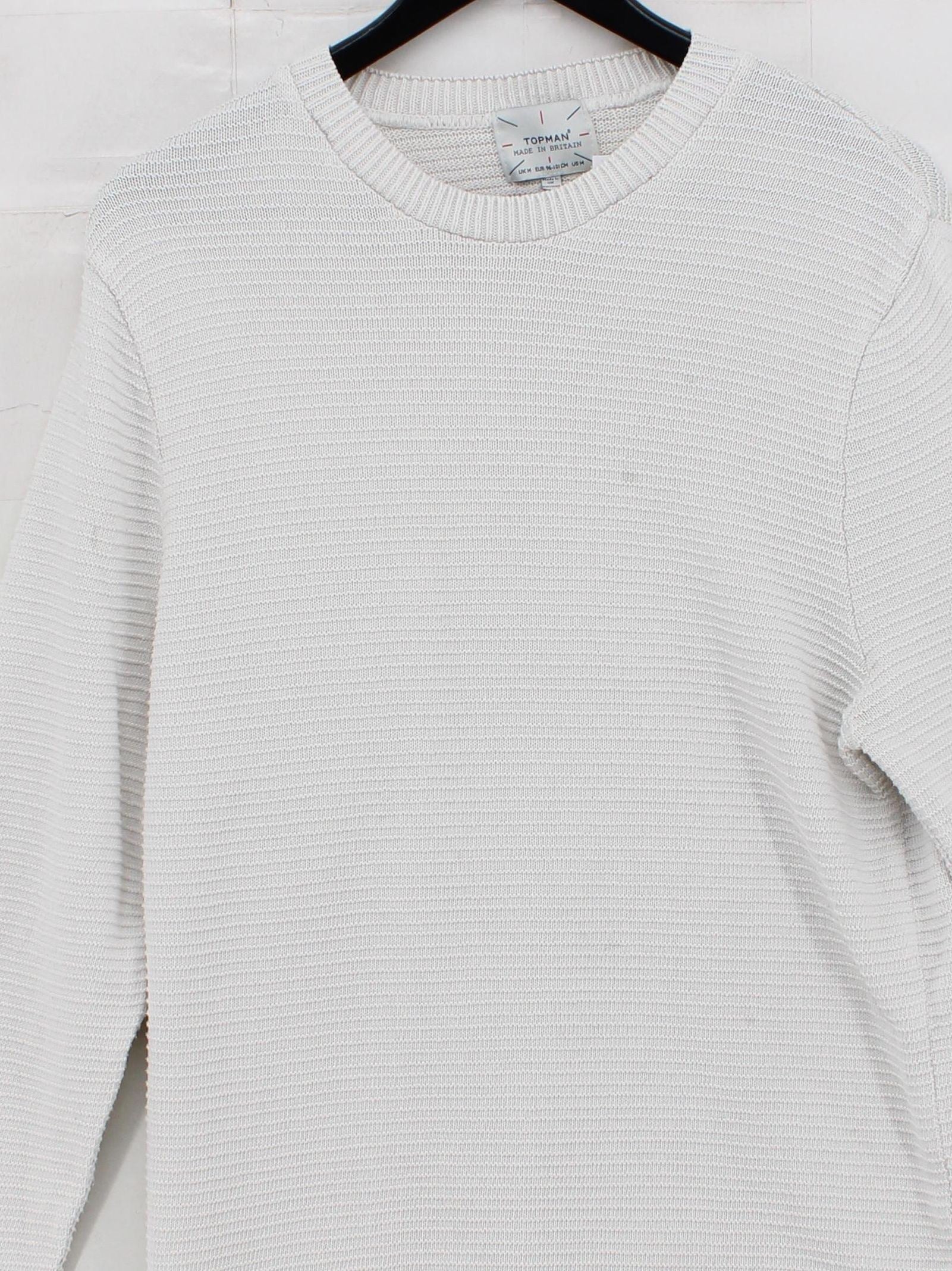 Topman Men's Jumper M White Acrylic with Cotton, Viscose, Polyester Pullover - Image 3