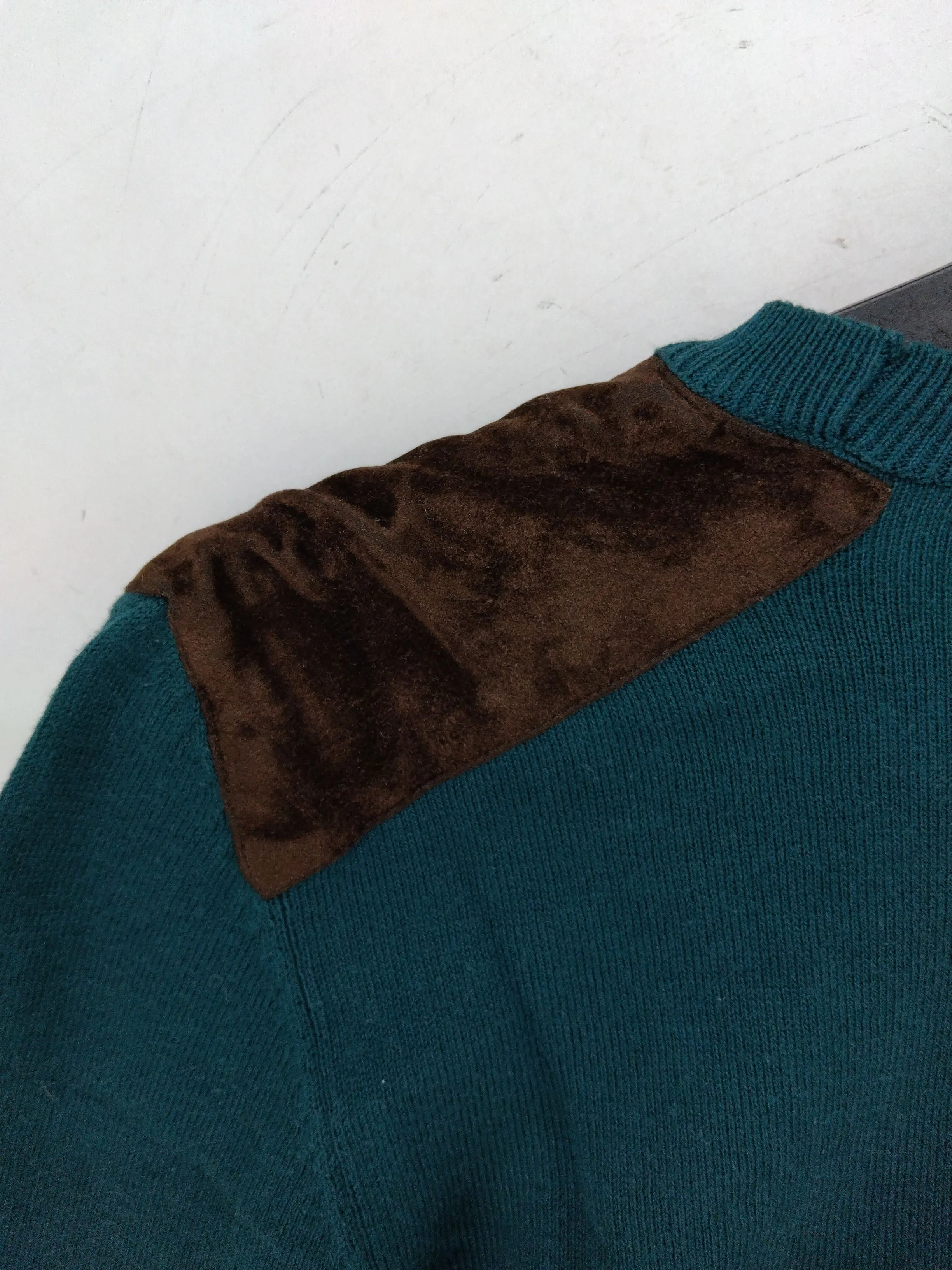 Topman Men's Jumper S Green Cotton with Polyester, Viscose Crew Neck Pullover - Image 6