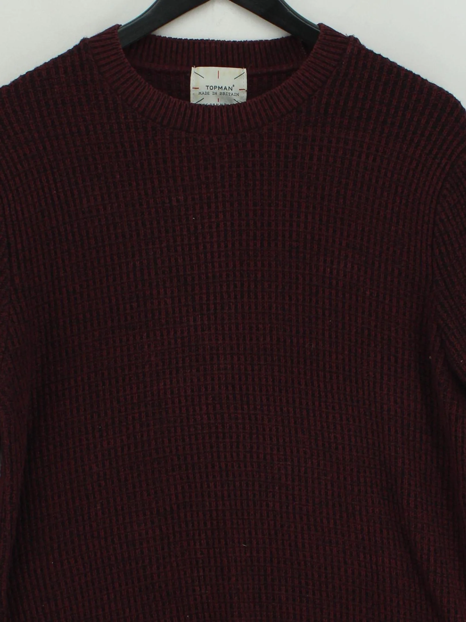 Topman Men's Jumper S Red Cotton with Acrylic, Viscose, Polyester Pullover - Image 3
