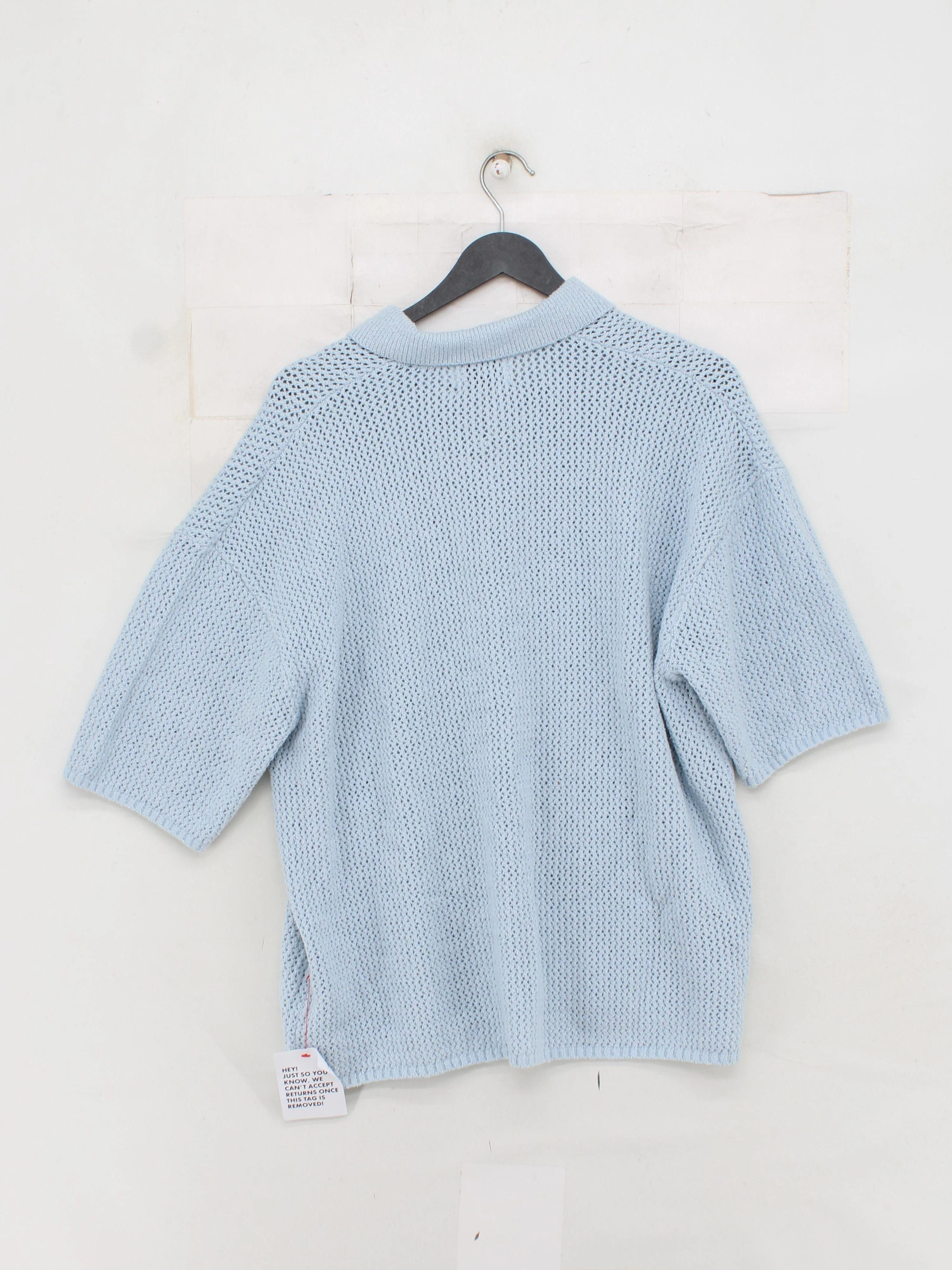 Topman Men's Polo L Blue Cotton with Nylon Basic - Image 2