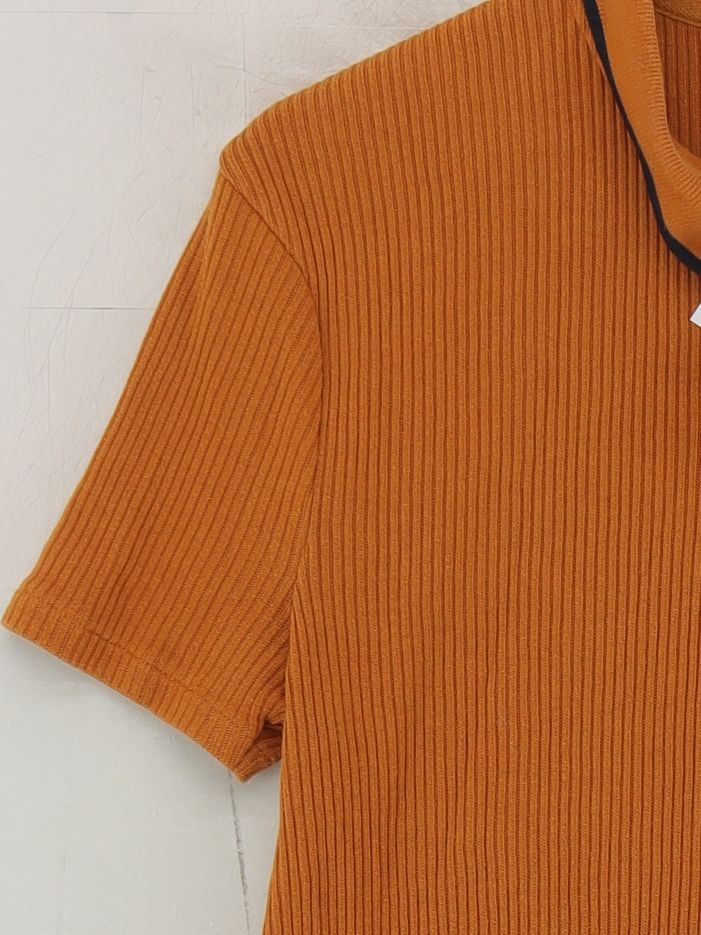 Topman Men's Polo M Orange Cotton with Polyester Basic - Image 4