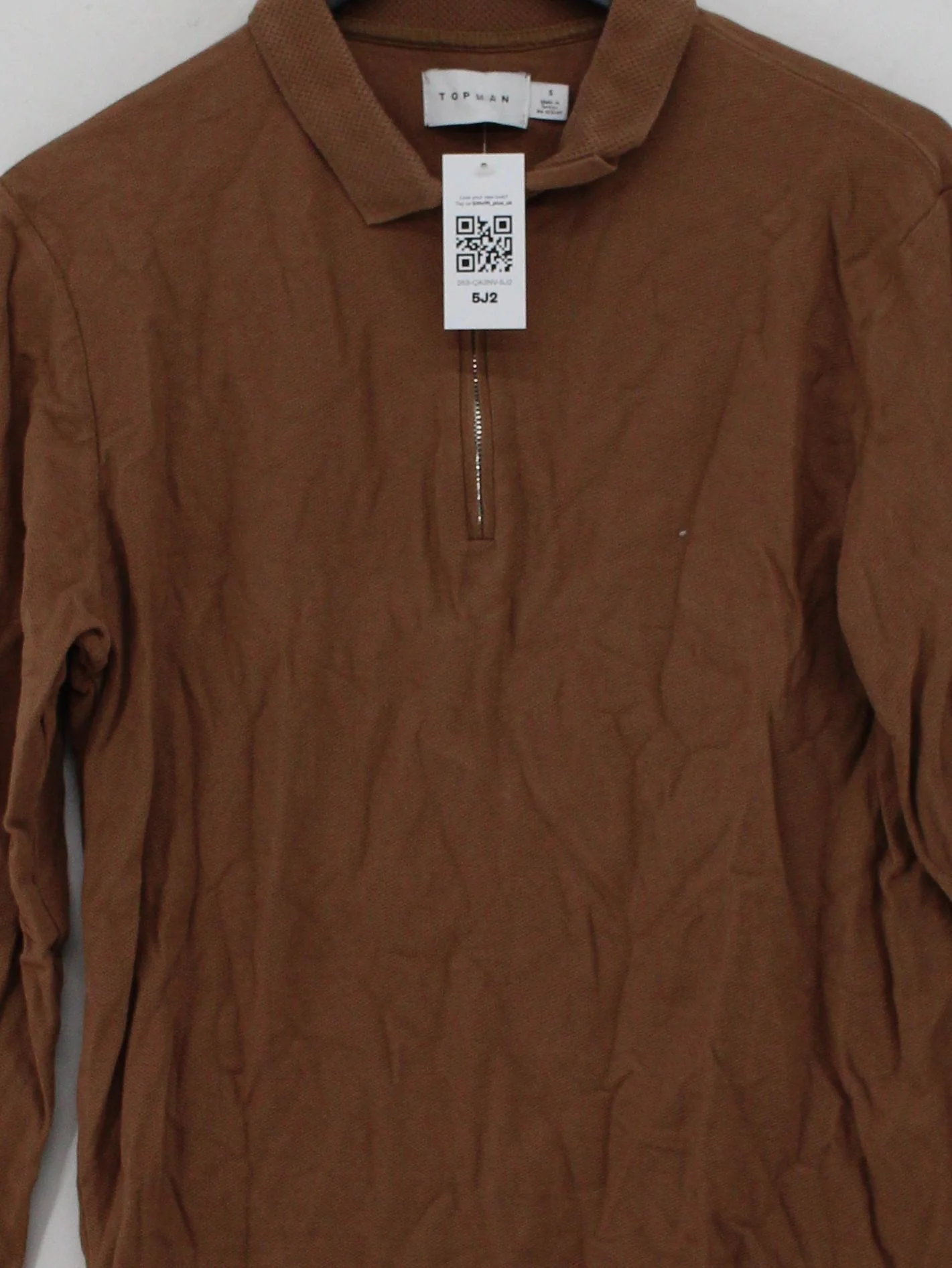 Topman Men's Polo S Brown 100% Cotton Basic - Image 3