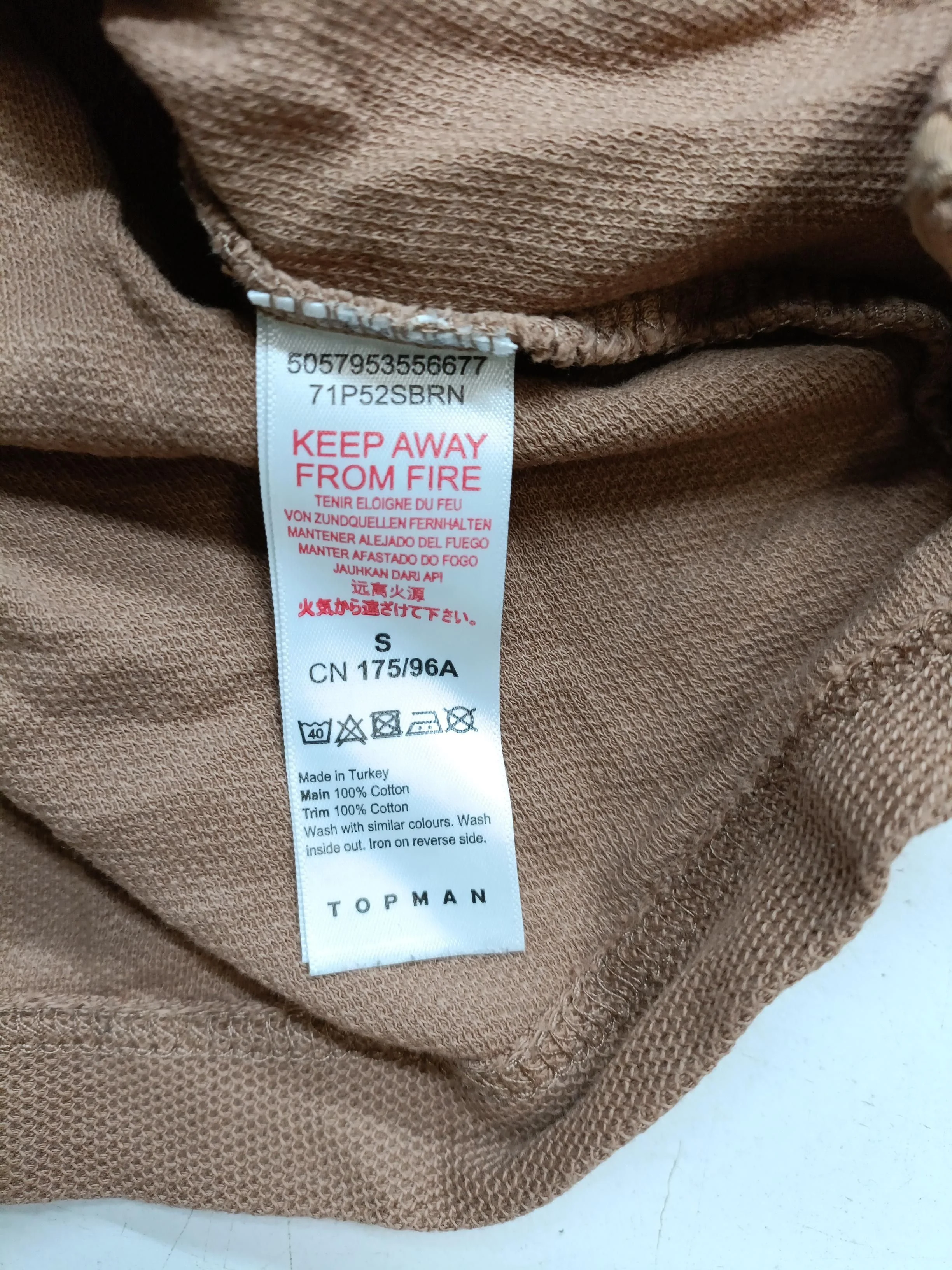 Topman Men's Polo S Brown 100% Cotton Basic - Image 6