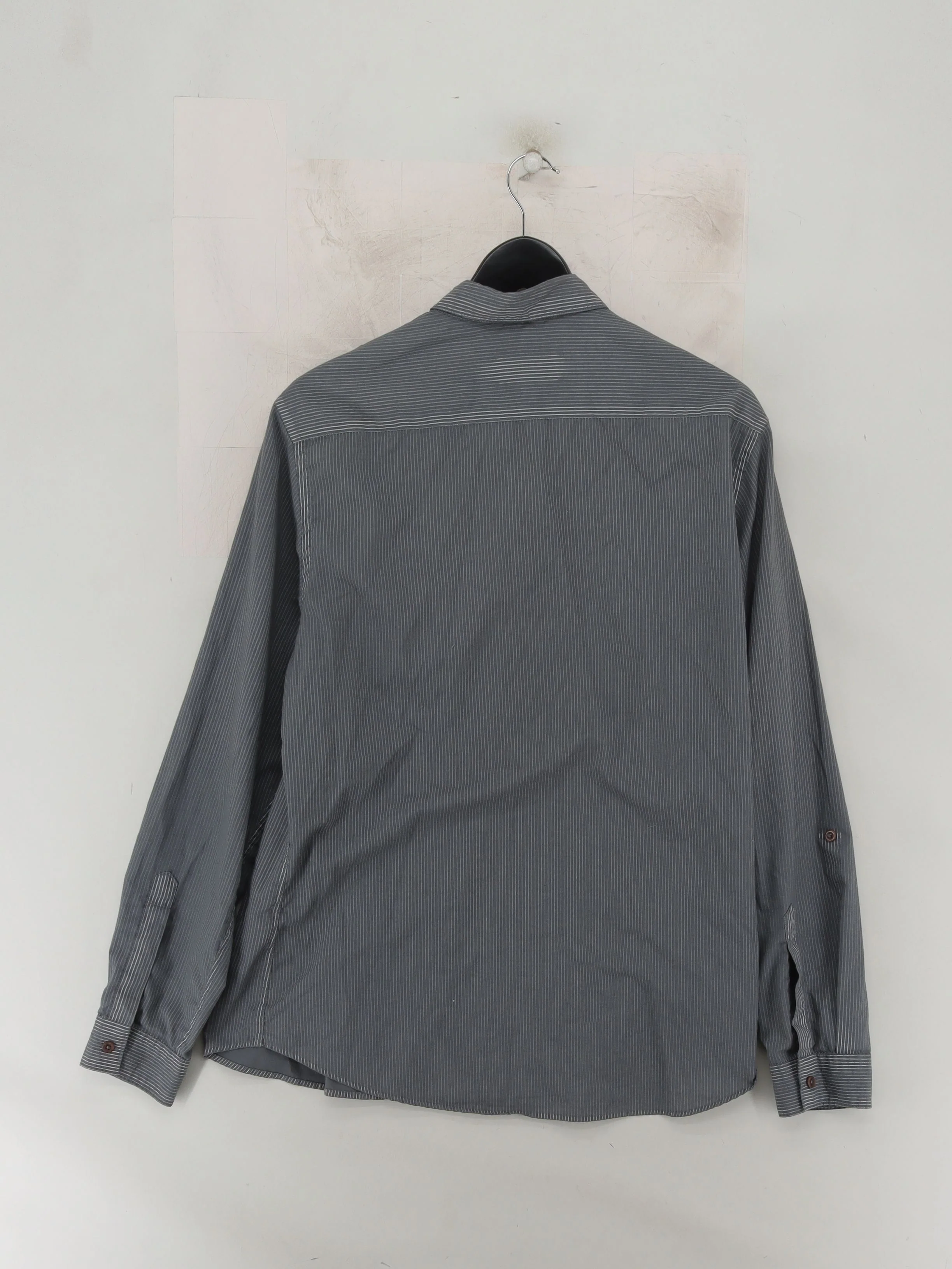 Topman Men's Shirt L Grey Striped 100% Cotton Basic - Image 2