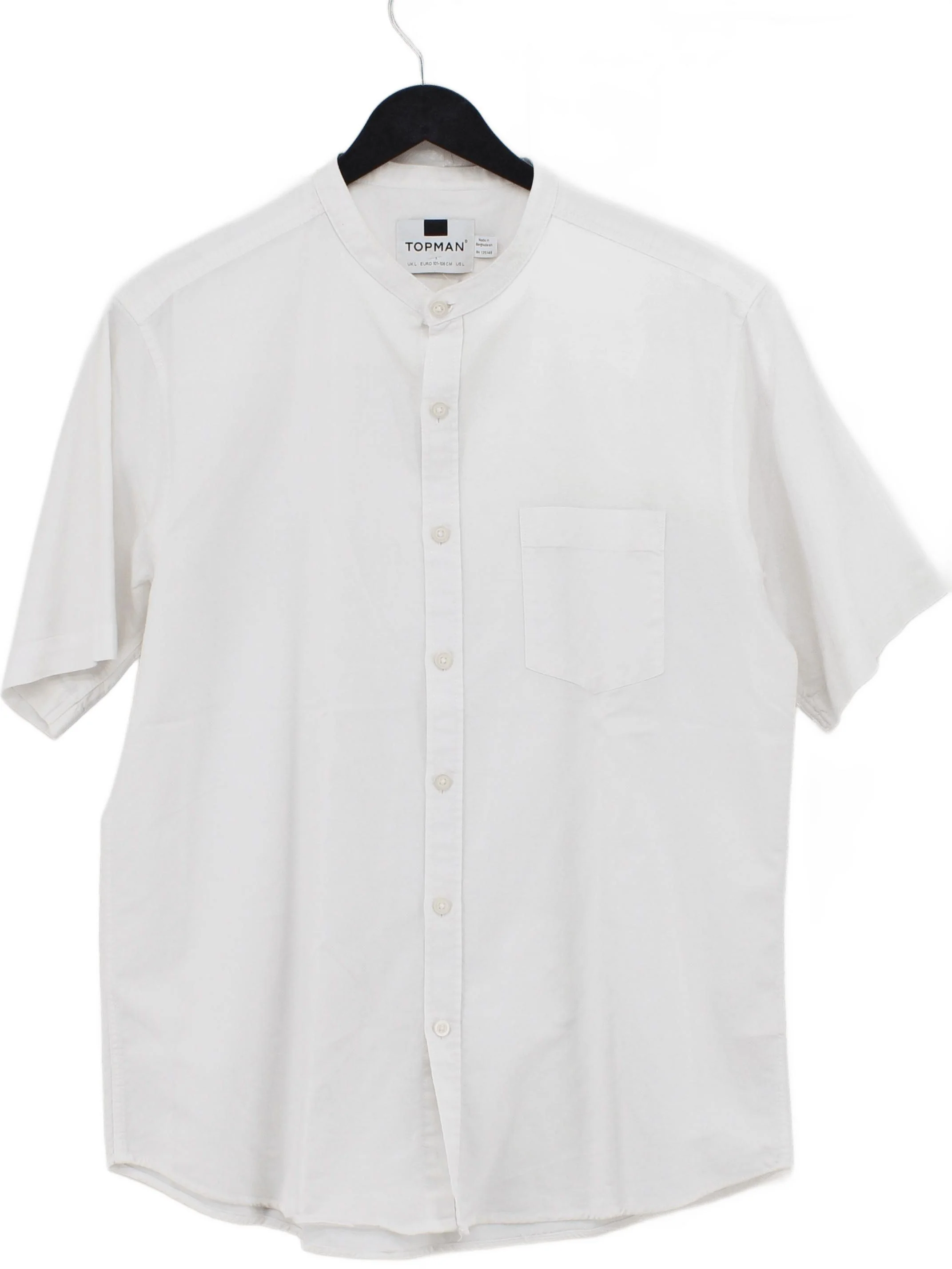Topman Men's Shirt L White 100% Cotton Basic