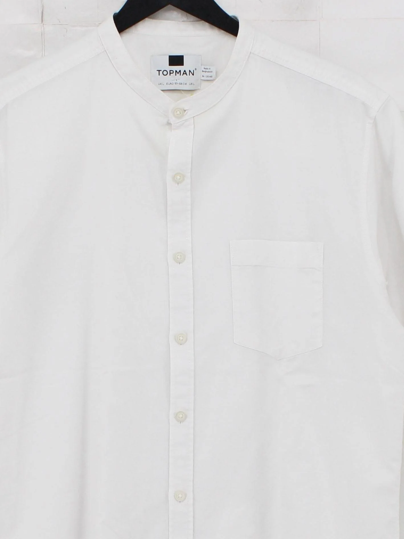 Topman Men's Shirt L White 100% Cotton Basic - Image 3