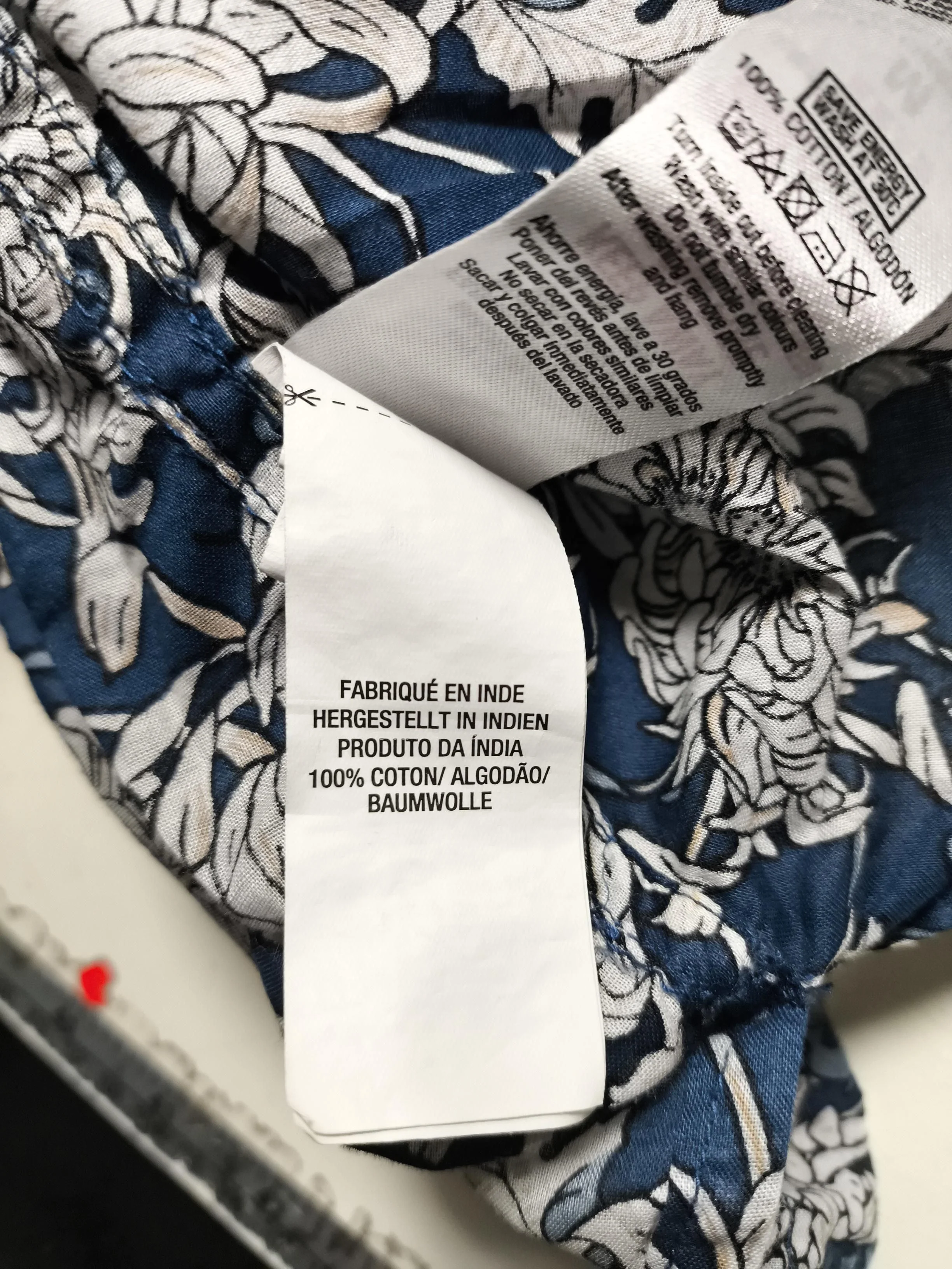 Topman Men's Shirt M Blue Floral 100% Cotton Basic - Image 6