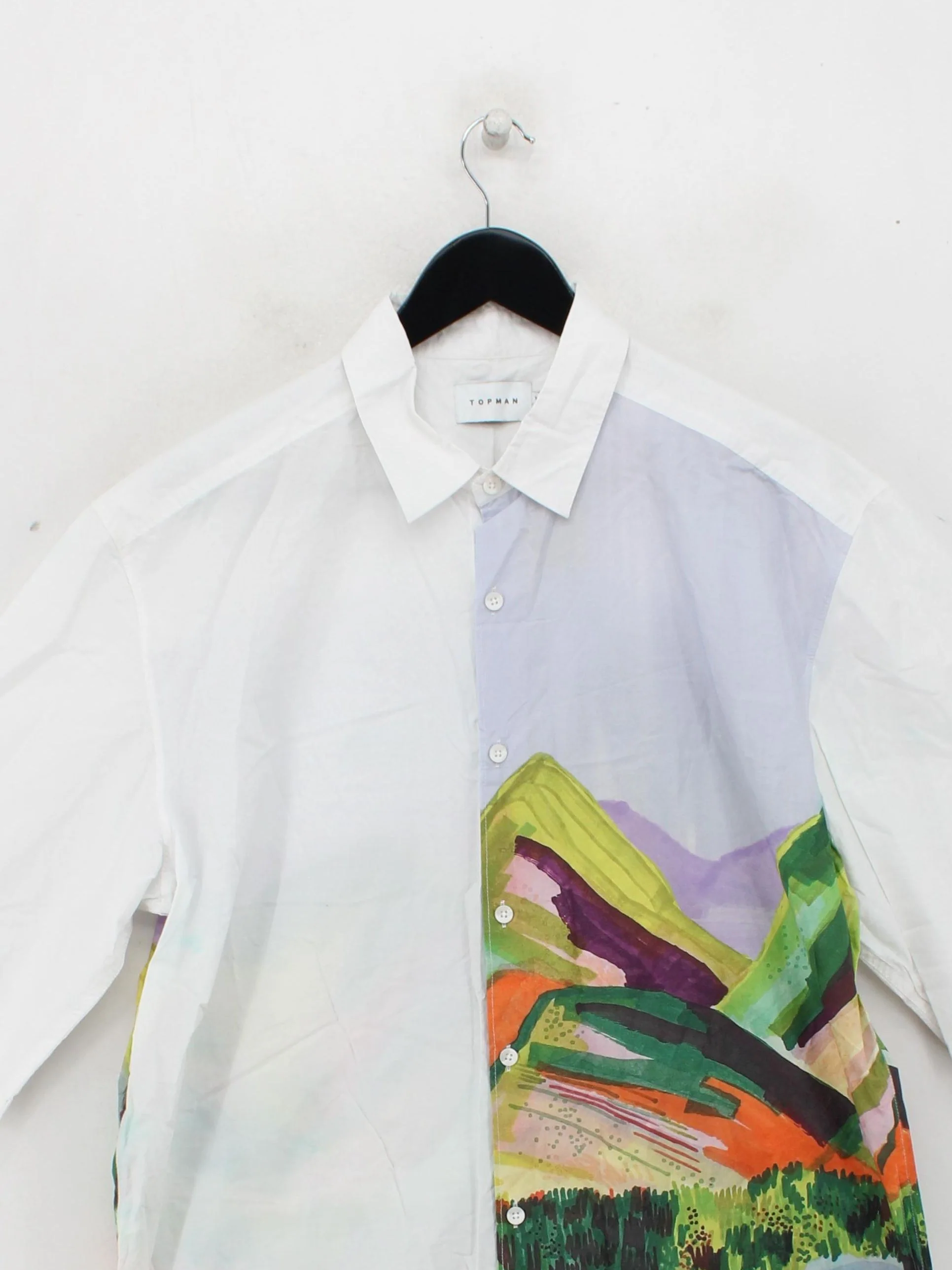 Topman Men's Shirt M White Graphic 100% Cotton Basic - Image 3