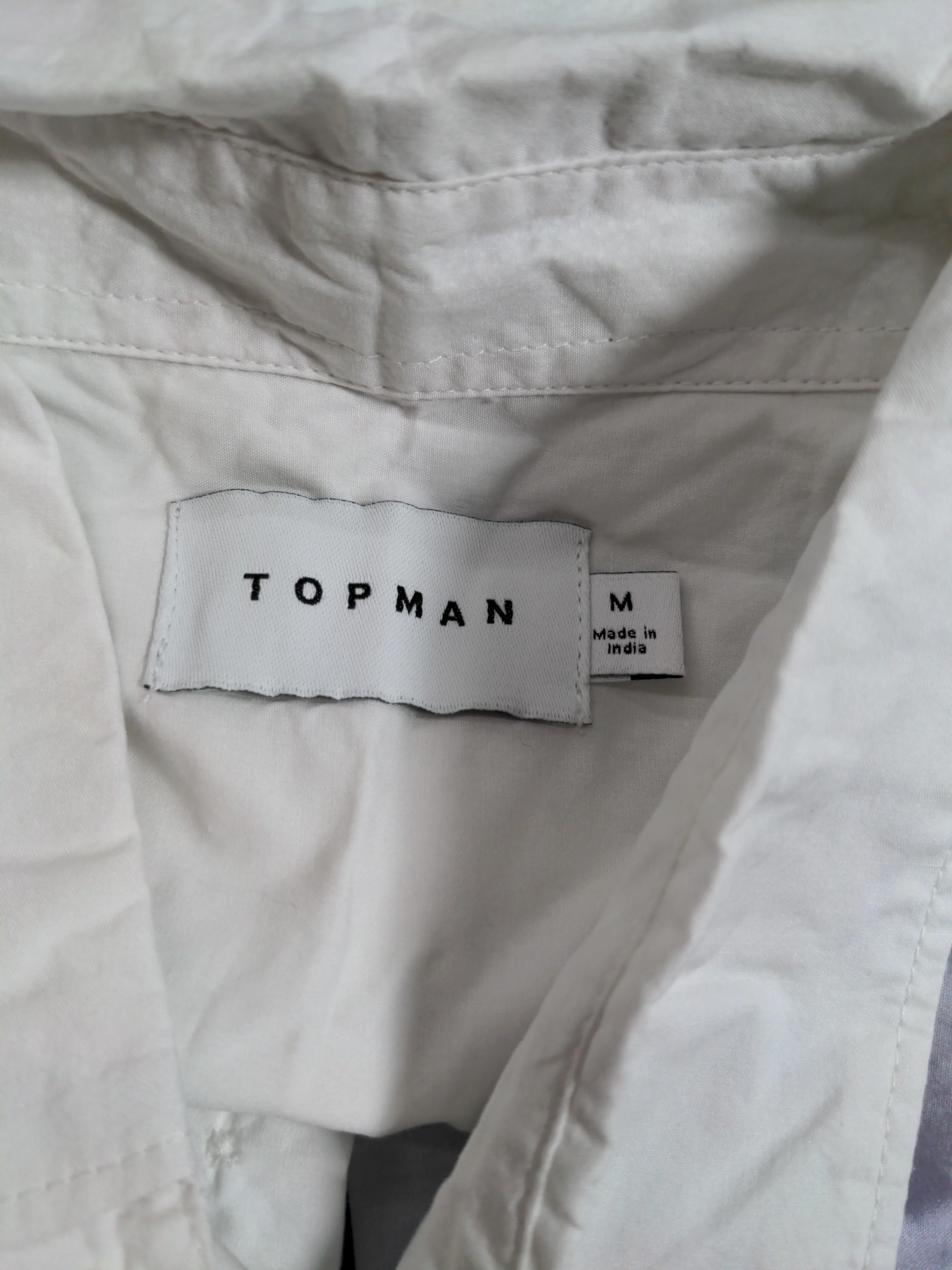 Topman Men's Shirt M White Graphic 100% Cotton Basic - Image 6
