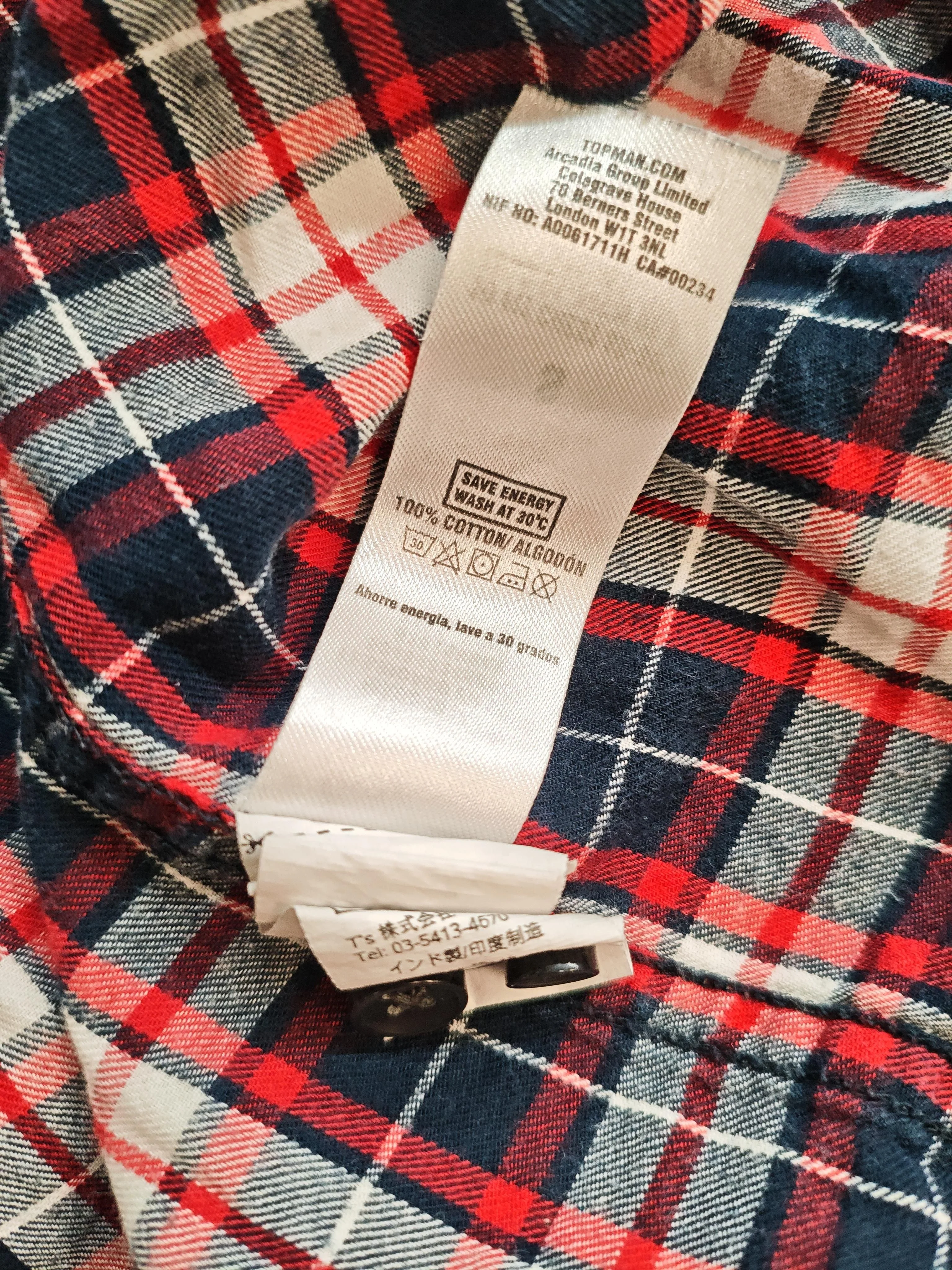 Topman Men's Shirt S Multi Checkered 100% Cotton Basic - Image 6