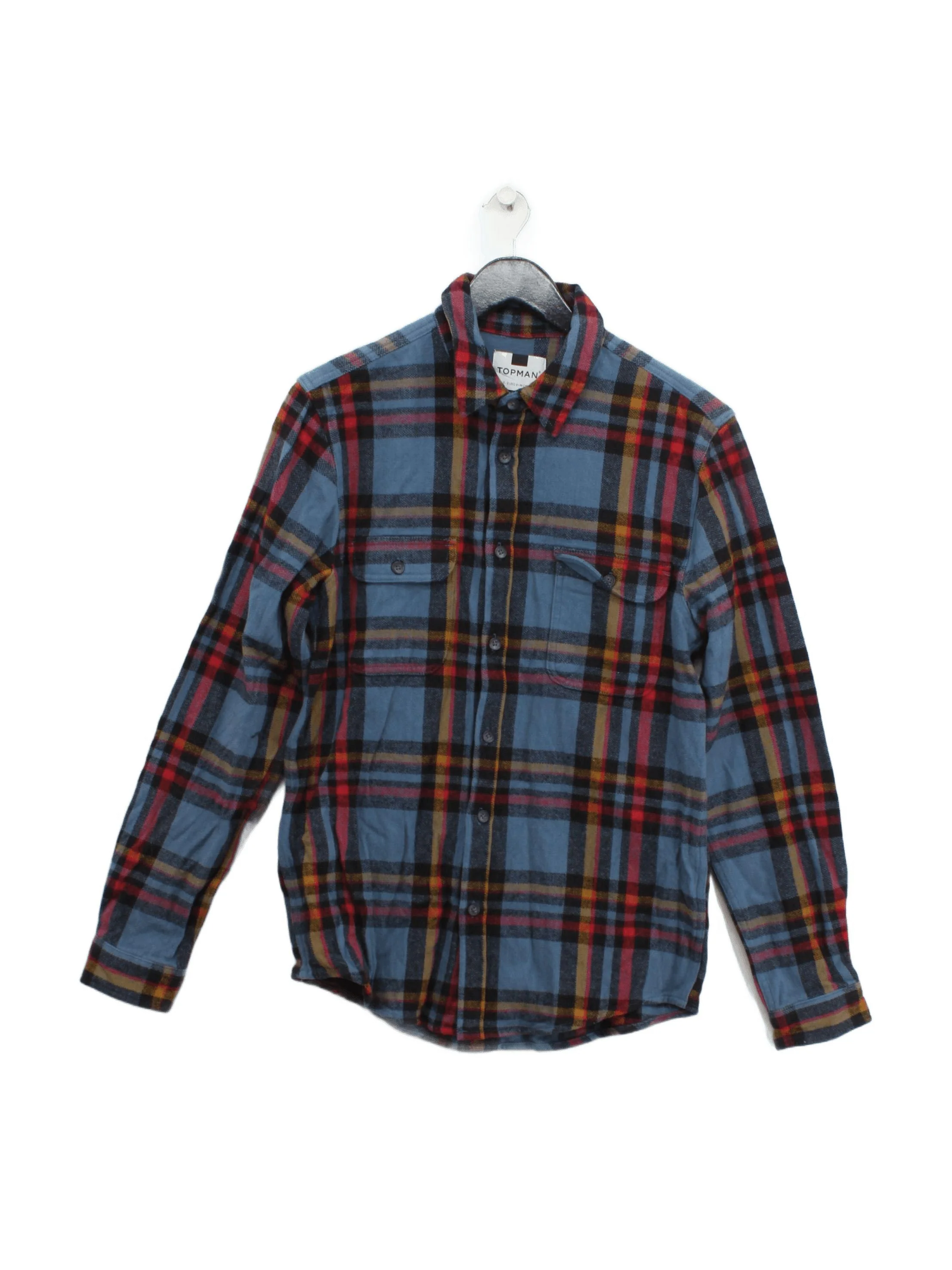 Topman Men's Shirt S Multi Checkered 100% Cotton Basic
