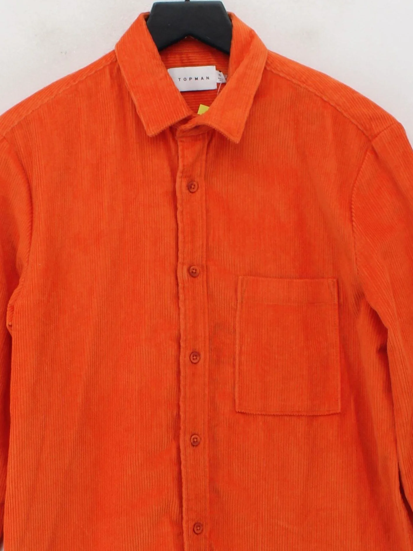 Topman Men's Shirt XS Orange 100% Cotton Basic - Image 3