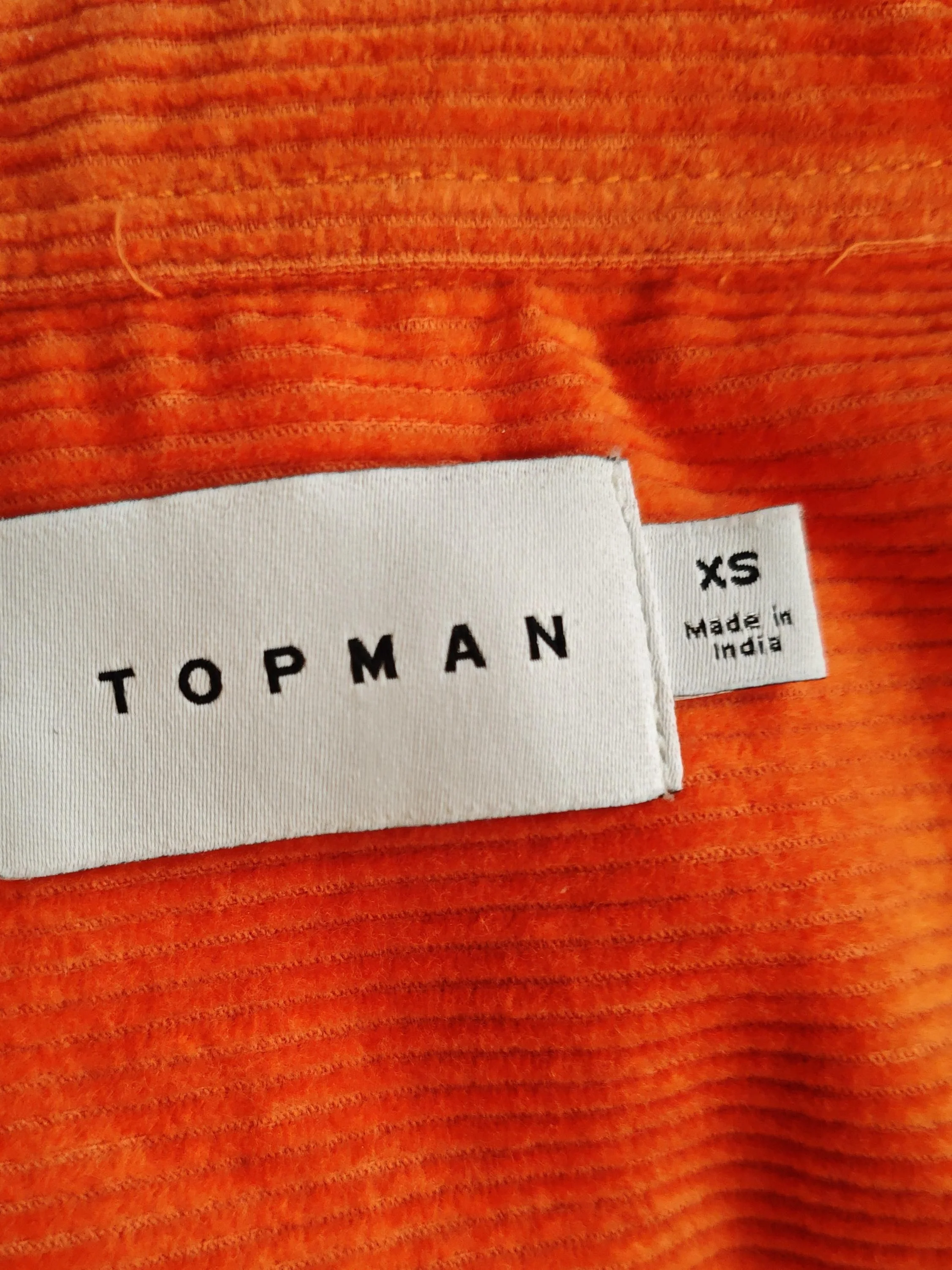 Topman Men's Shirt XS Orange 100% Cotton Basic - Image 5