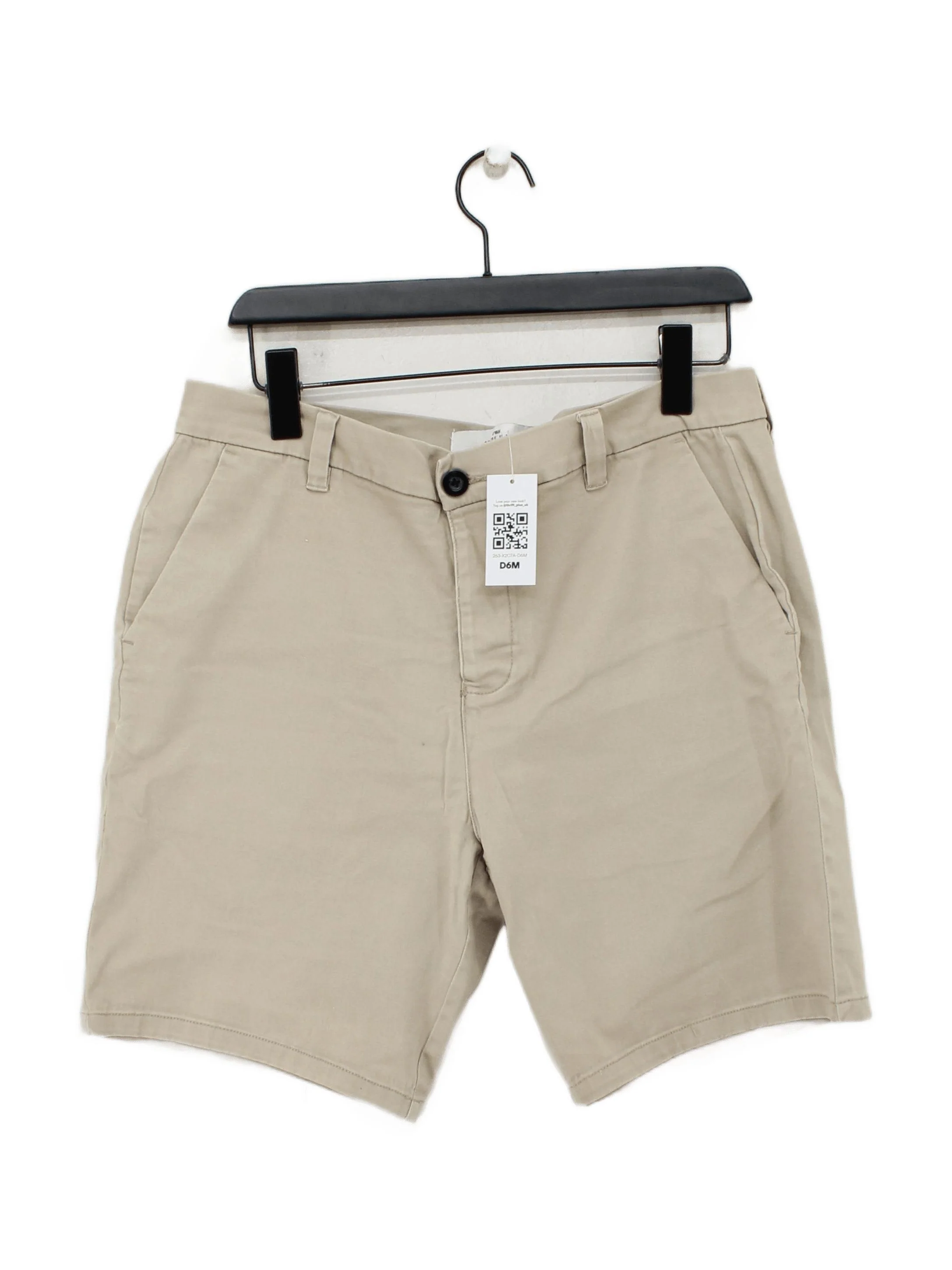 Topman Men's Shorts W 34 in Tan Cotton with Elastane Chino