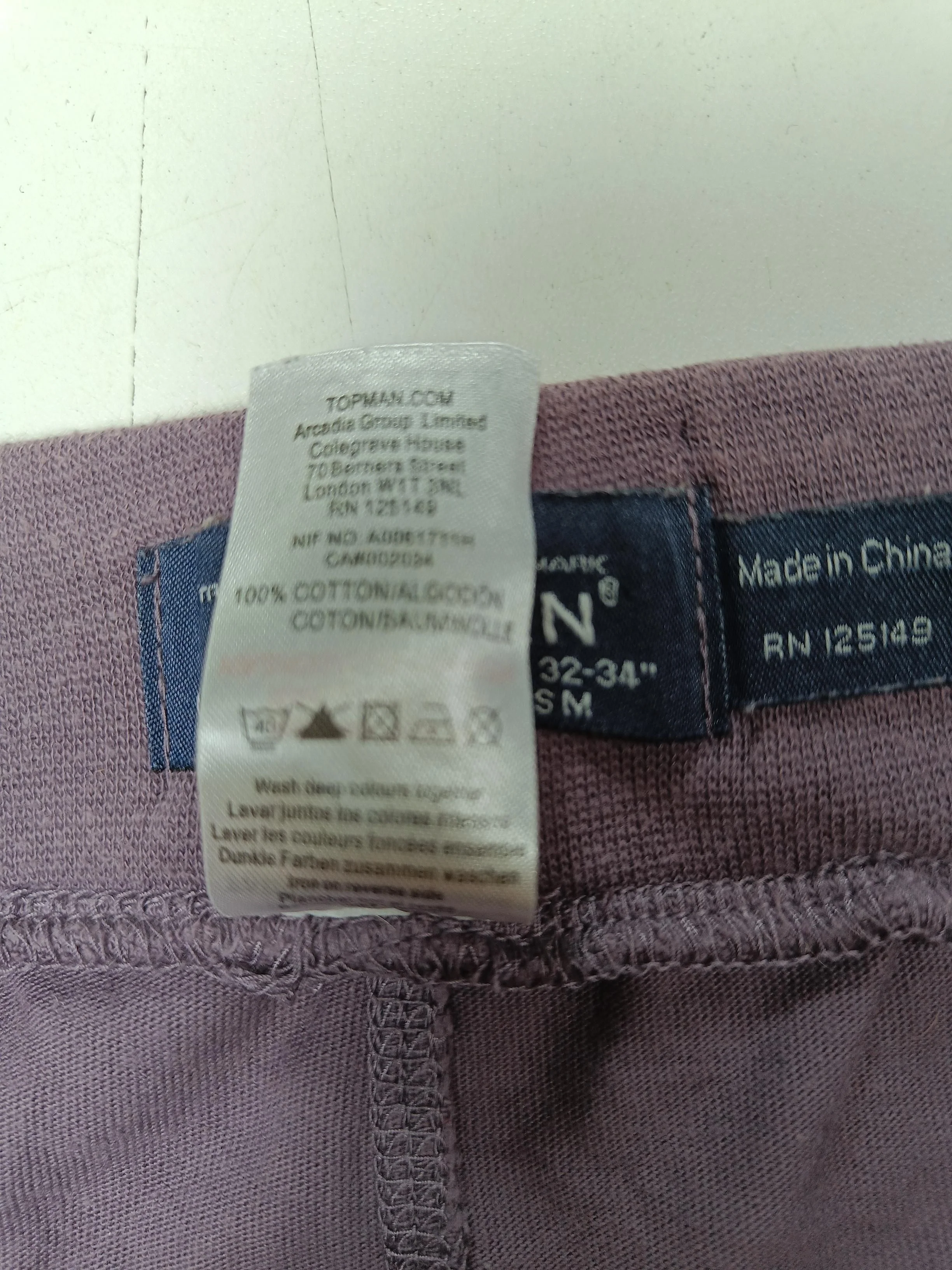Topman Men's Sports Bottoms M Purple 100% Cotton Tapered Sweatpants - Image 8