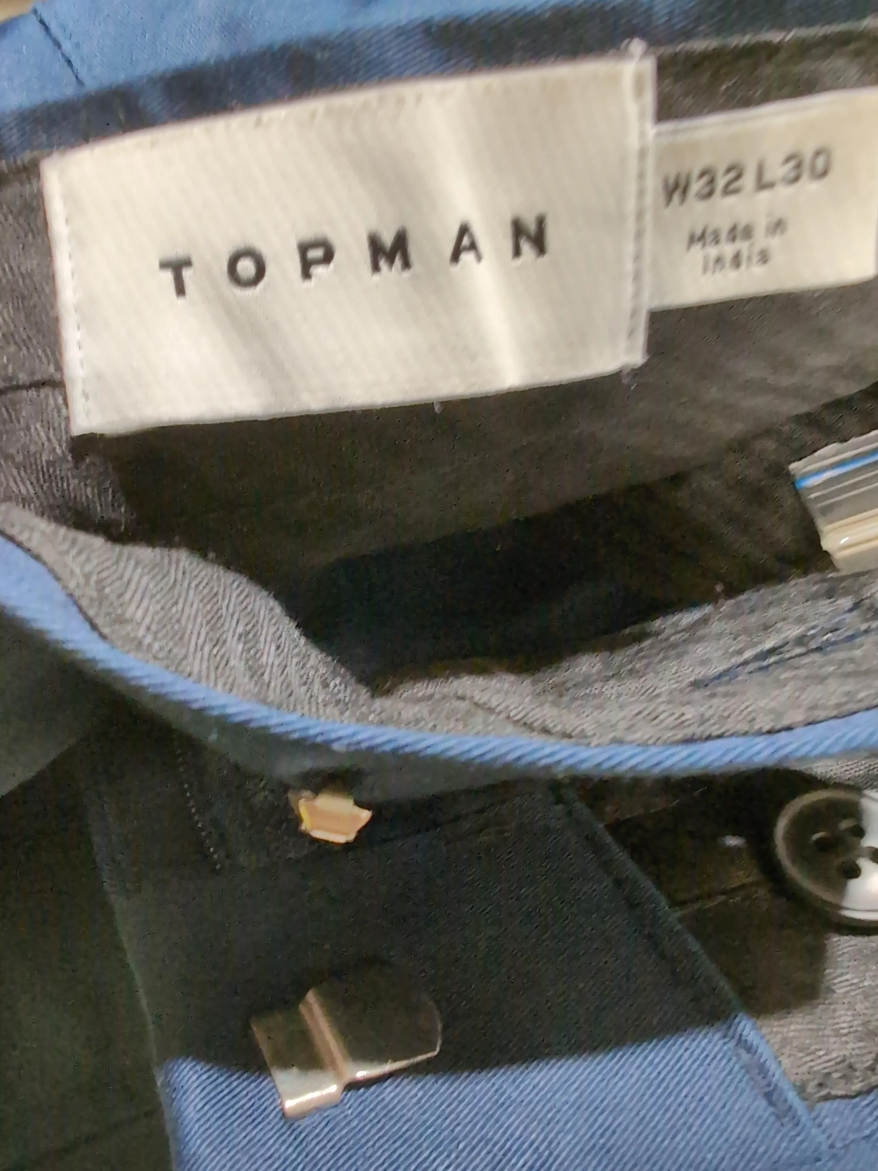Topman Men's Suit Trousers W 32 in Blue Cotton with Elastane Dress Pants - Image 5