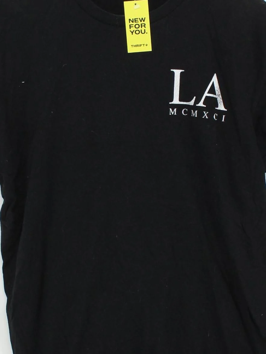 Topman Men's T-Shirt L Black Graphic 100% Other Basic - Image 3