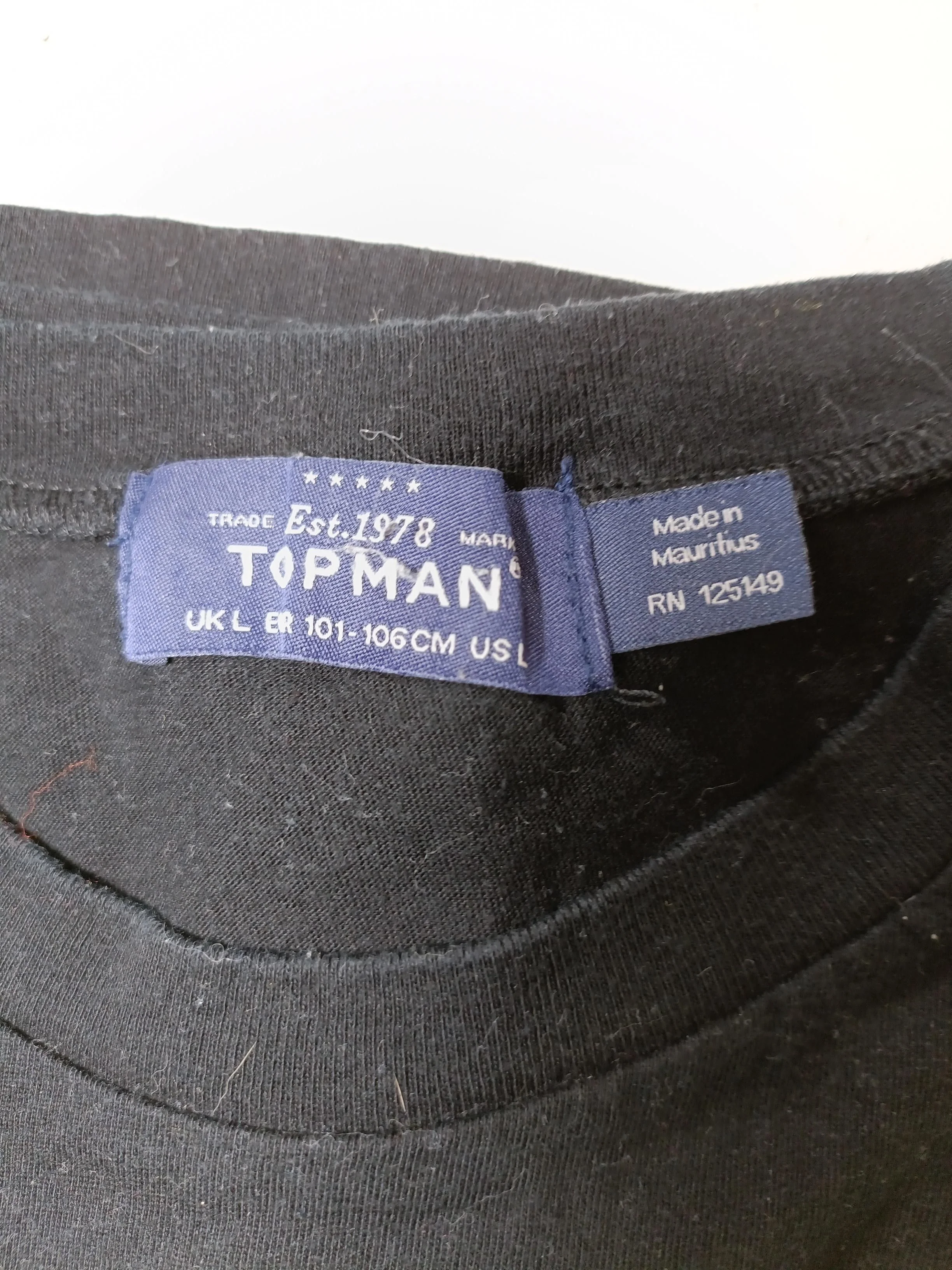 Topman Men's T-Shirt L Black Graphic 100% Other Basic - Image 5