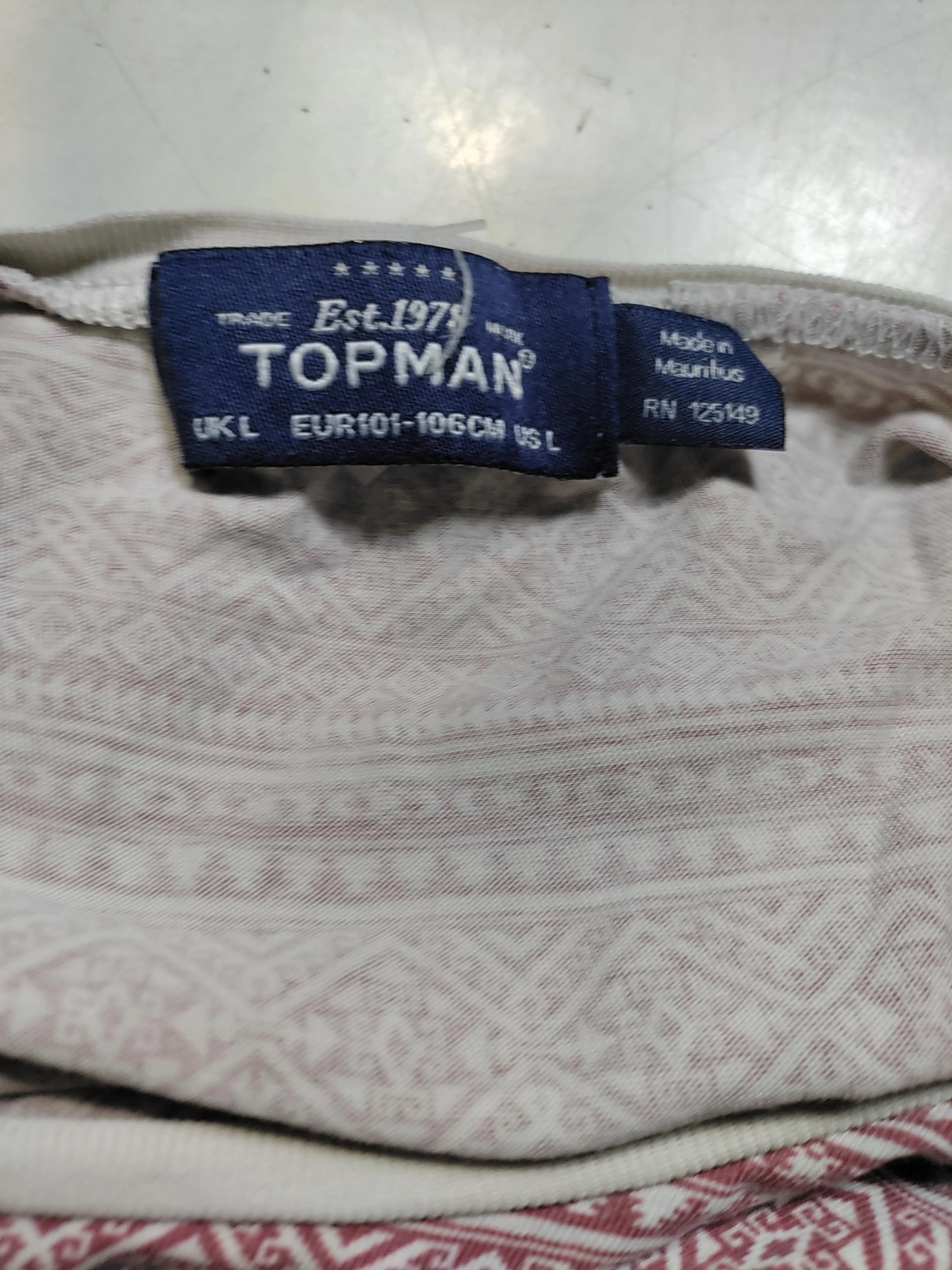 Topman Men's T-Shirt L Multi Geometric 100% Other Basic - Image 5