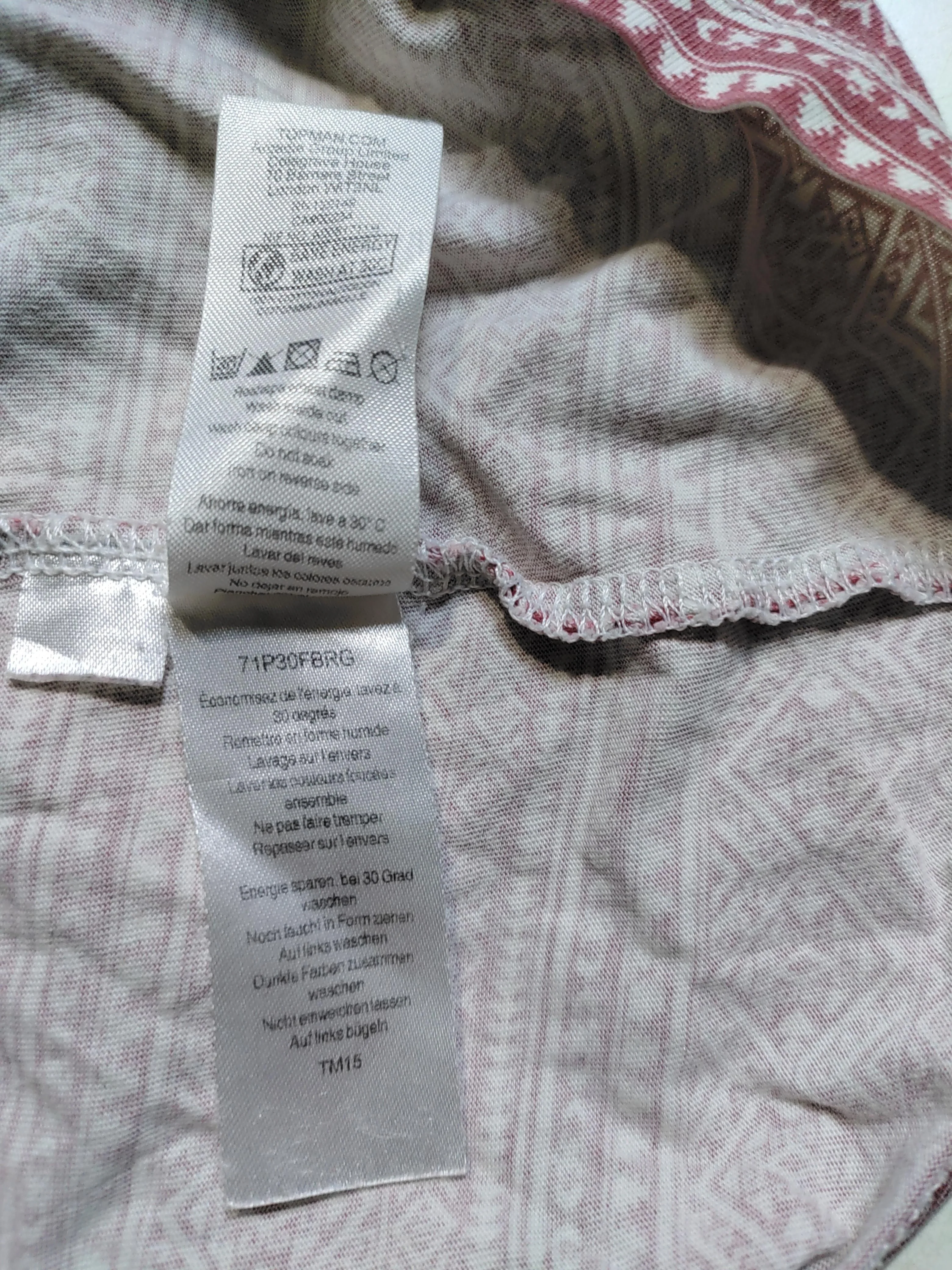 Topman Men's T-Shirt L Multi Geometric 100% Other Basic - Image 6