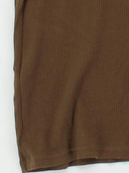 Topman Men's T-Shirt M Brown 100% Cotton Sleeveless Round Neck Basic - Image 4