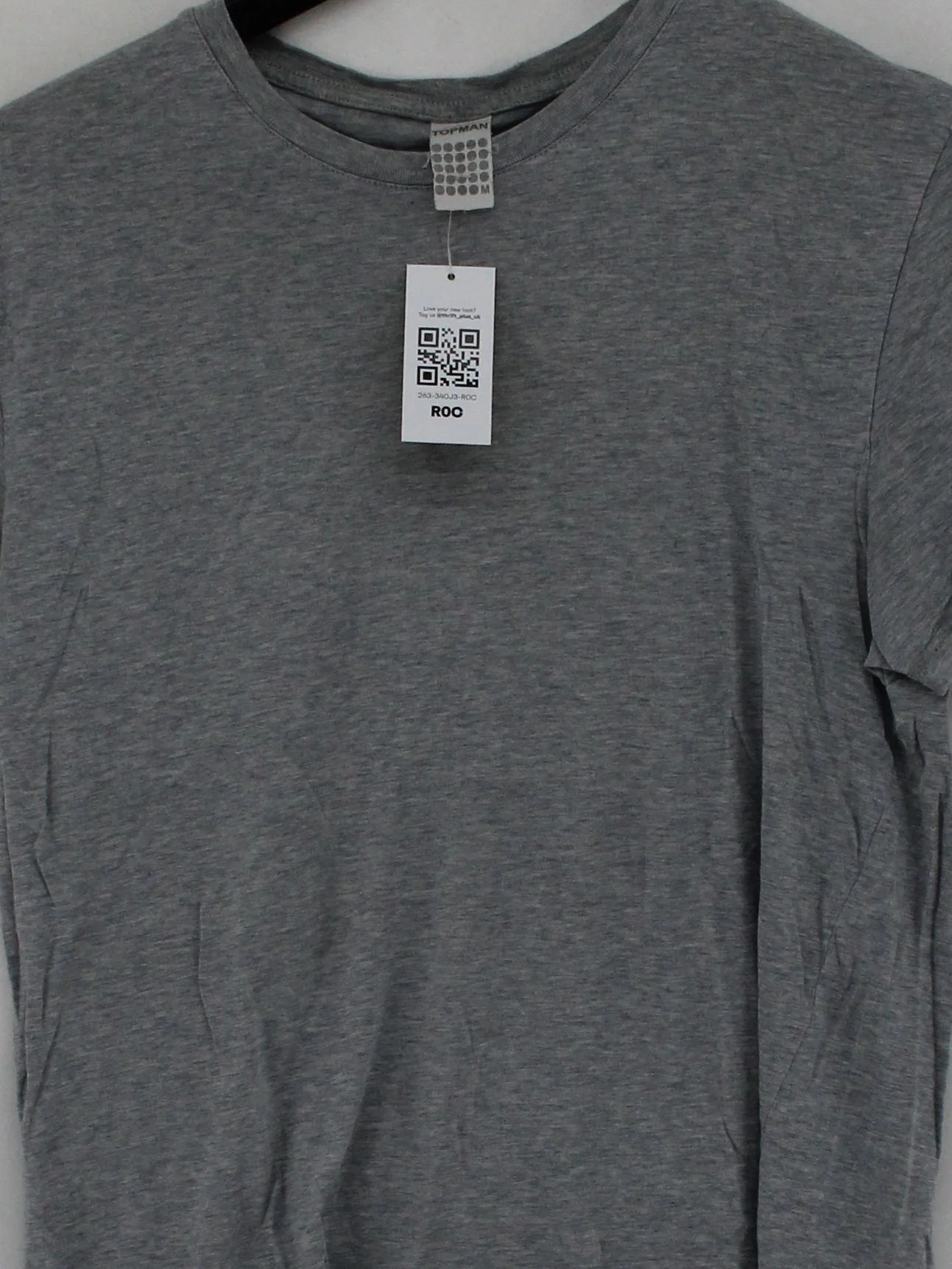 Topman Men's T-Shirt M Grey 100% Cotton Basic - Image 3