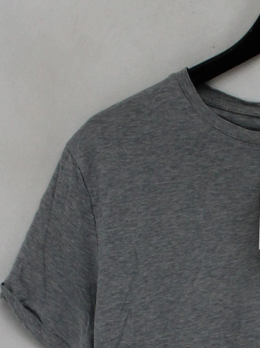 Topman Men's T-Shirt M Grey 100% Cotton Basic - Image 4