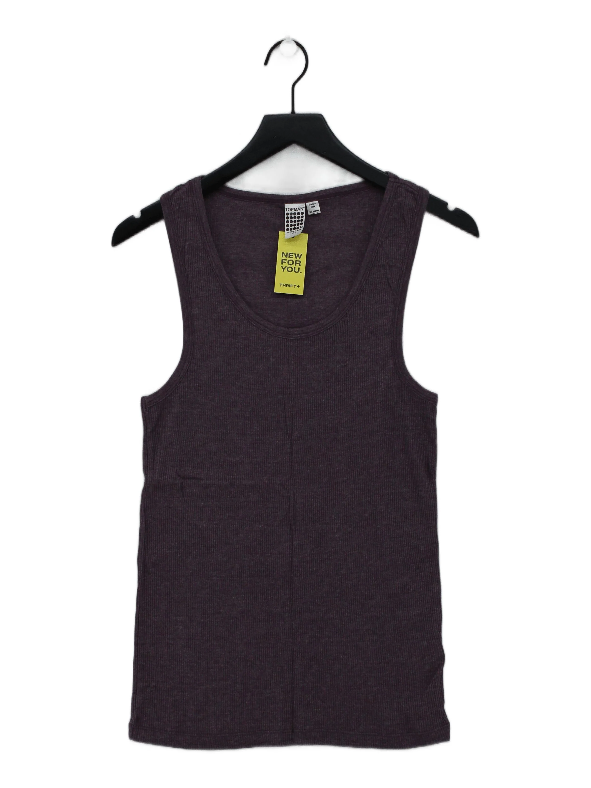 Topman Men's T-Shirt M Purple Cotton with Polyester Sleeveless Round Neck Basic