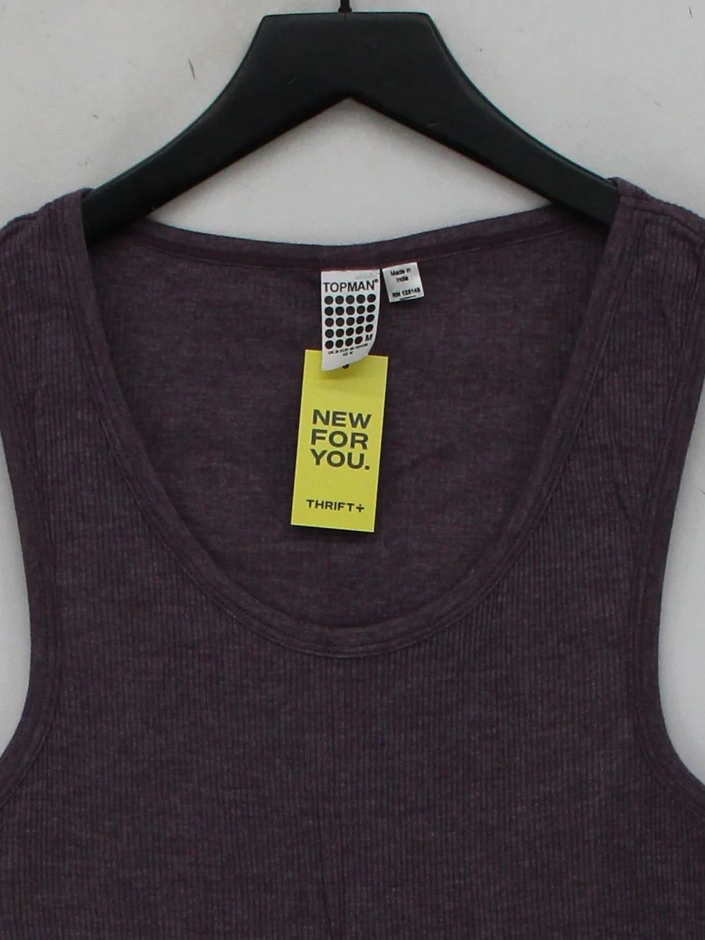 Topman Men's T-Shirt M Purple Cotton with Polyester Sleeveless Round Neck Basic - Image 3