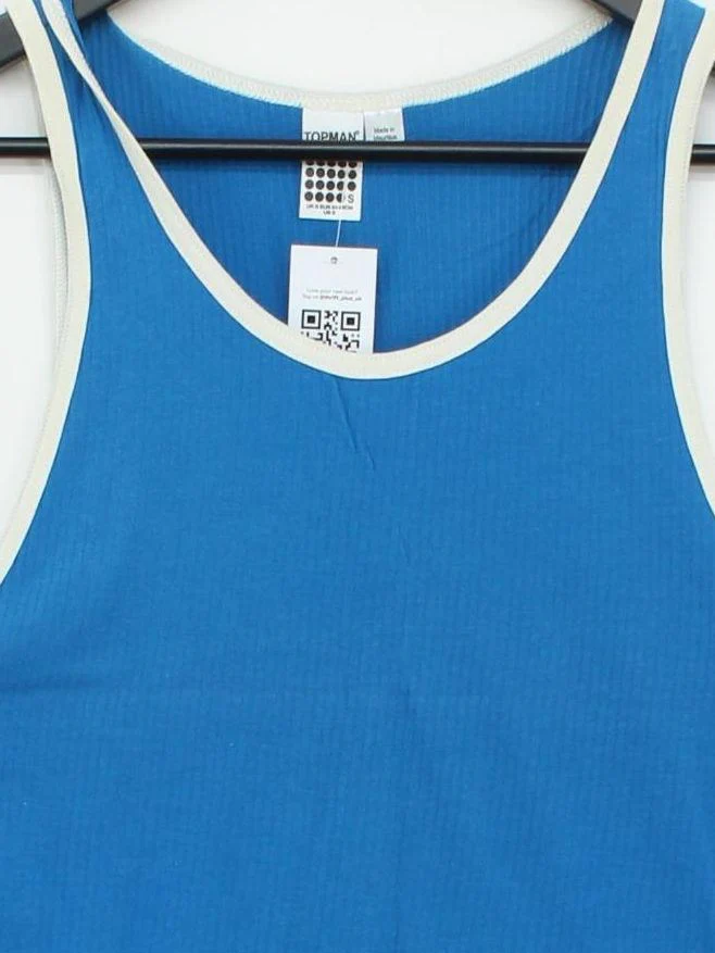 Topman Men's T-Shirt S Blue 100% Cotton Basic - Image 3