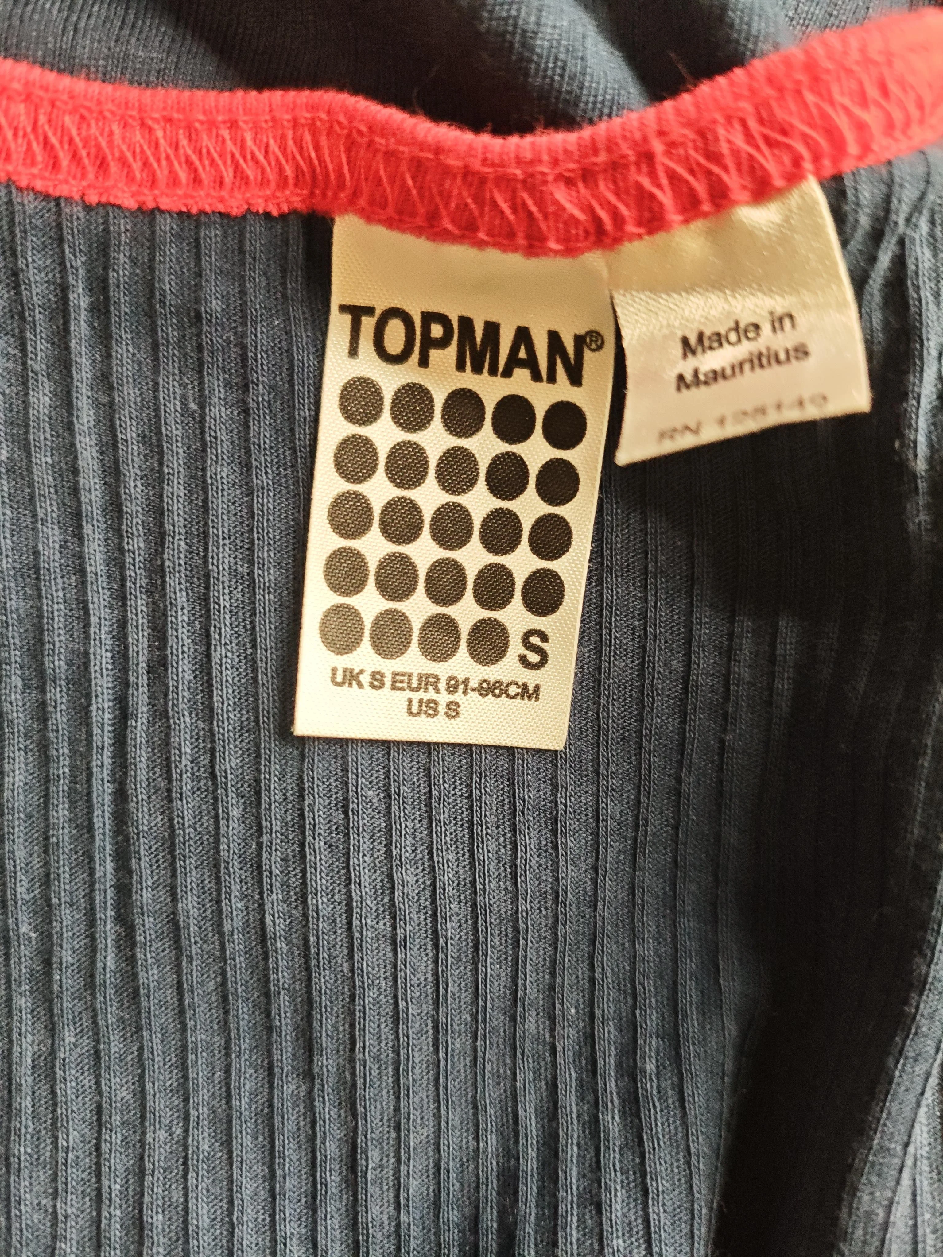 Topman Men's T-Shirt S Blue 100% Cotton Sleeveless Round Neck Basic - Image 5
